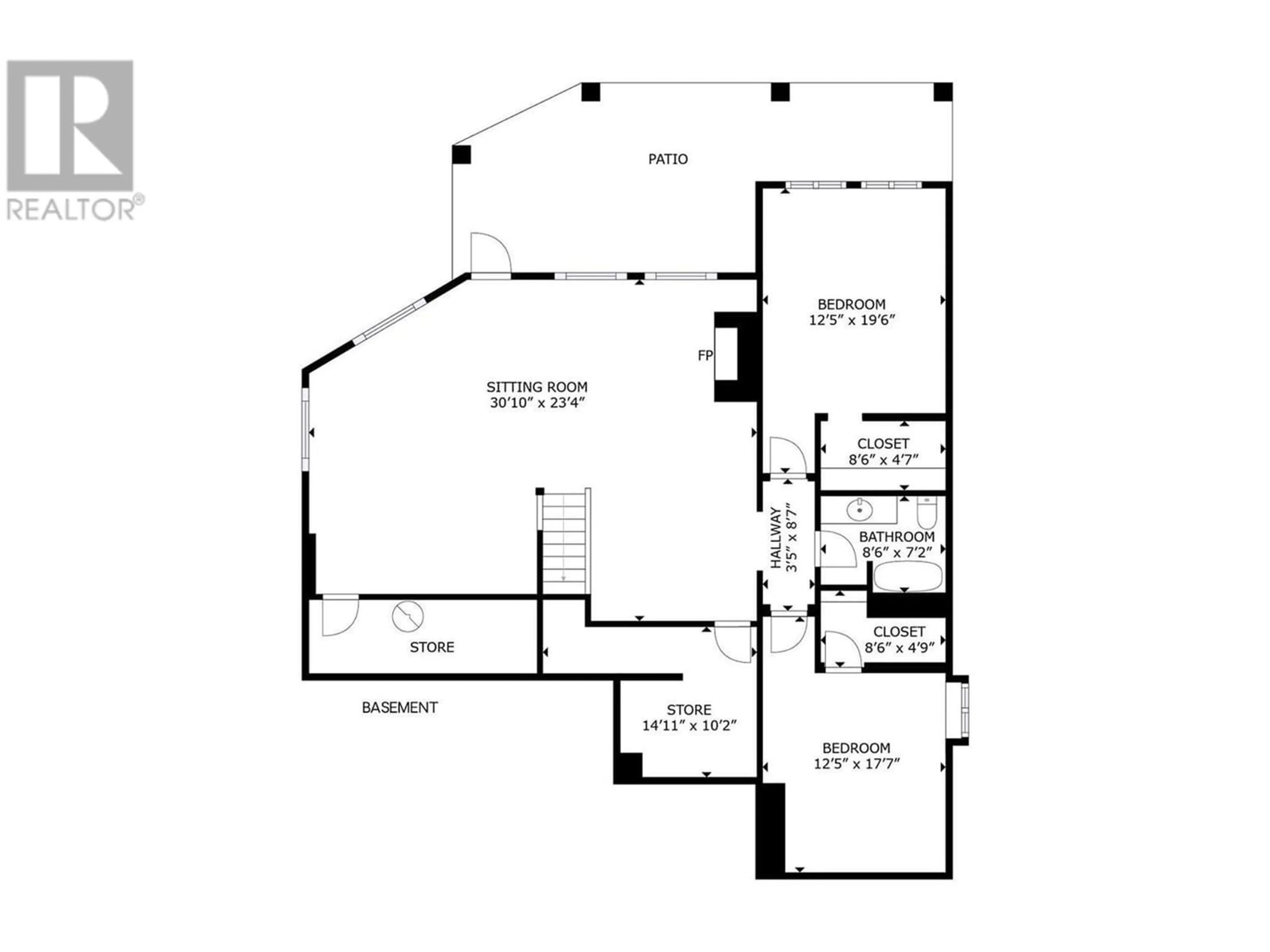Floor plan for 1102 Hume Avenue, Kelowna British Columbia V1P1P2
