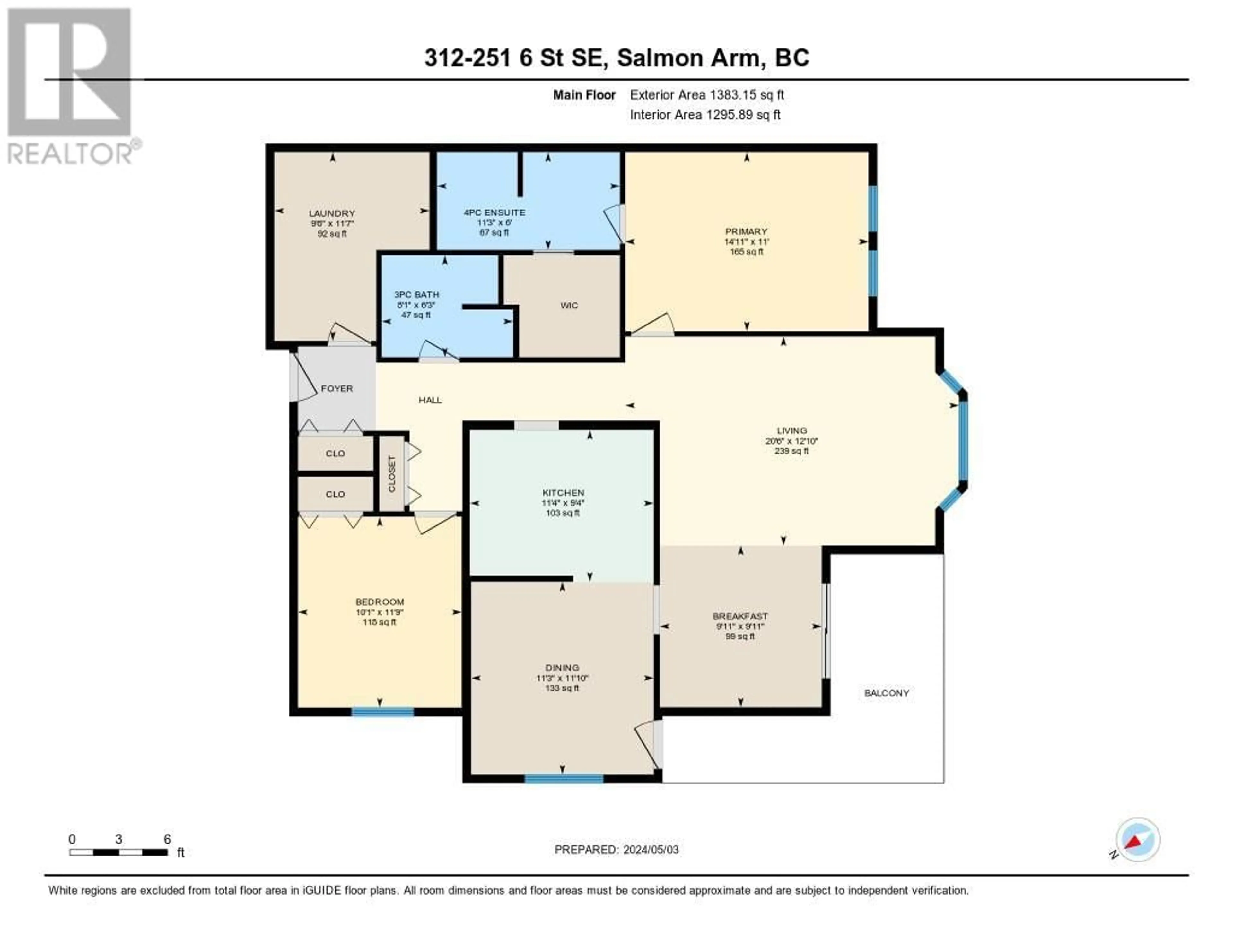 Floor plan for 251 6th Street SE Unit# 312, Salmon Arm British Columbia V1E1J9
