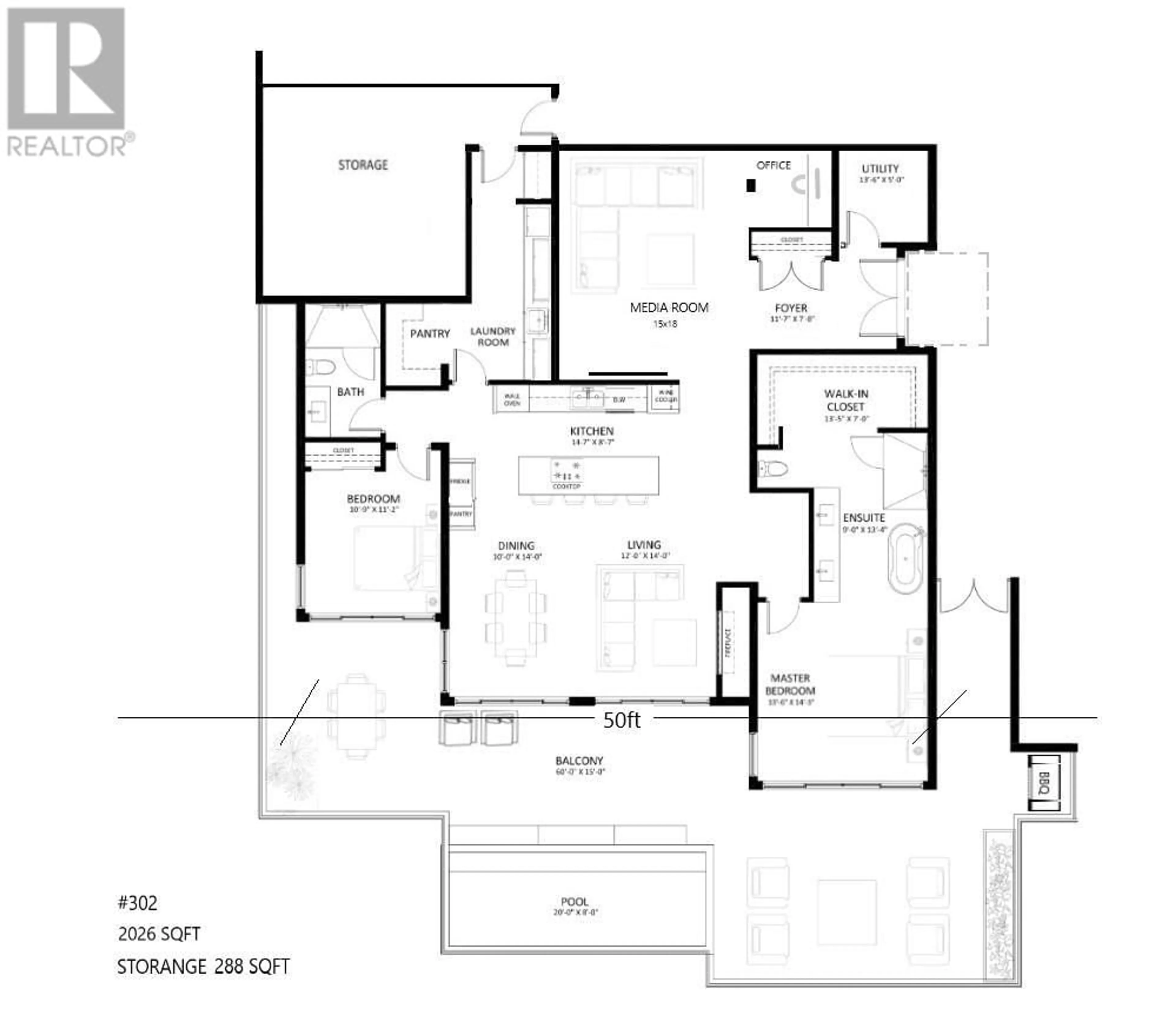 Floor plan for 13415 Lakeshore Drive S Unit# 302, Summerland British Columbia V0H1Z1