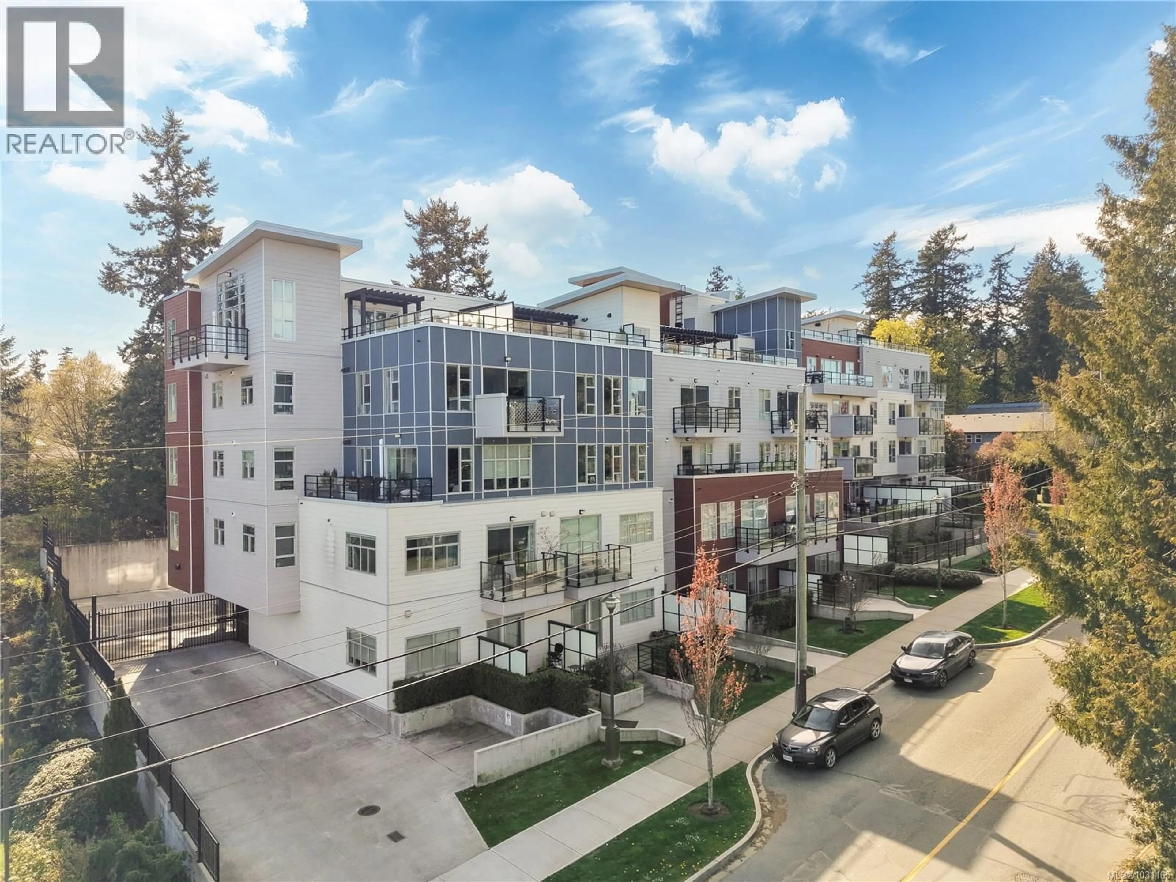 A pic from outside/outdoor area/front of a property/back of a property/a pic from drone, unknown for 602 - 1450 GLENTANA ROAD, View Royal British Columbia V9A2P8