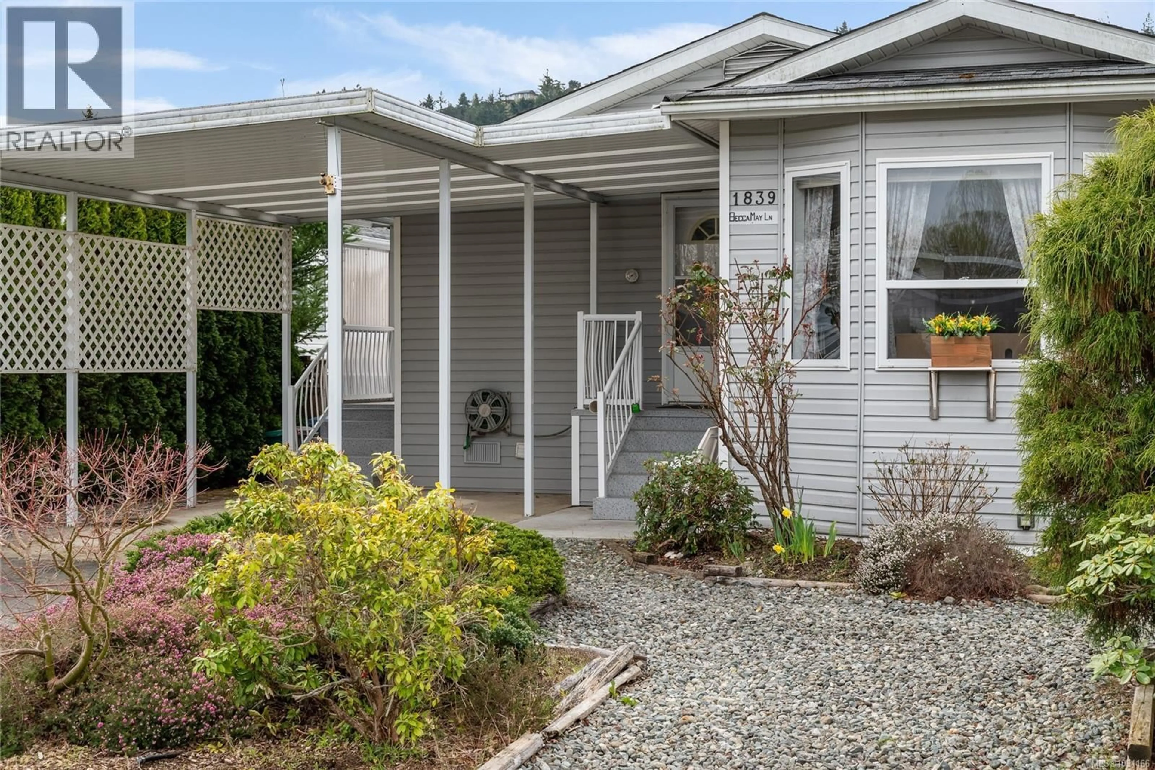 Home with vinyl exterior material, street for 1839 BECCA MAY LANE, Nanaimo British Columbia V9R6N1