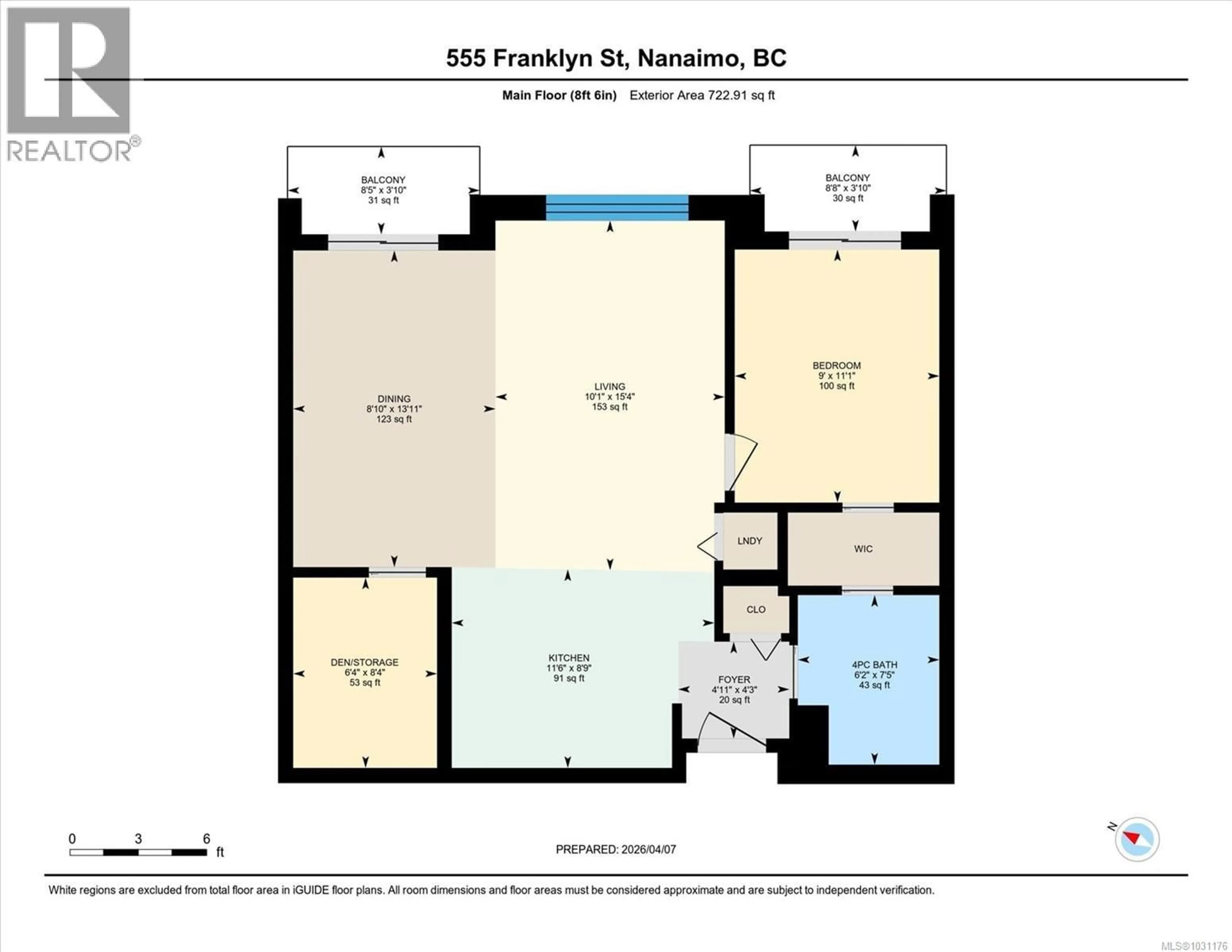 Floor plan for 305 - 555 FRANKLYN STREET, Nanaimo British Columbia V9R2X9