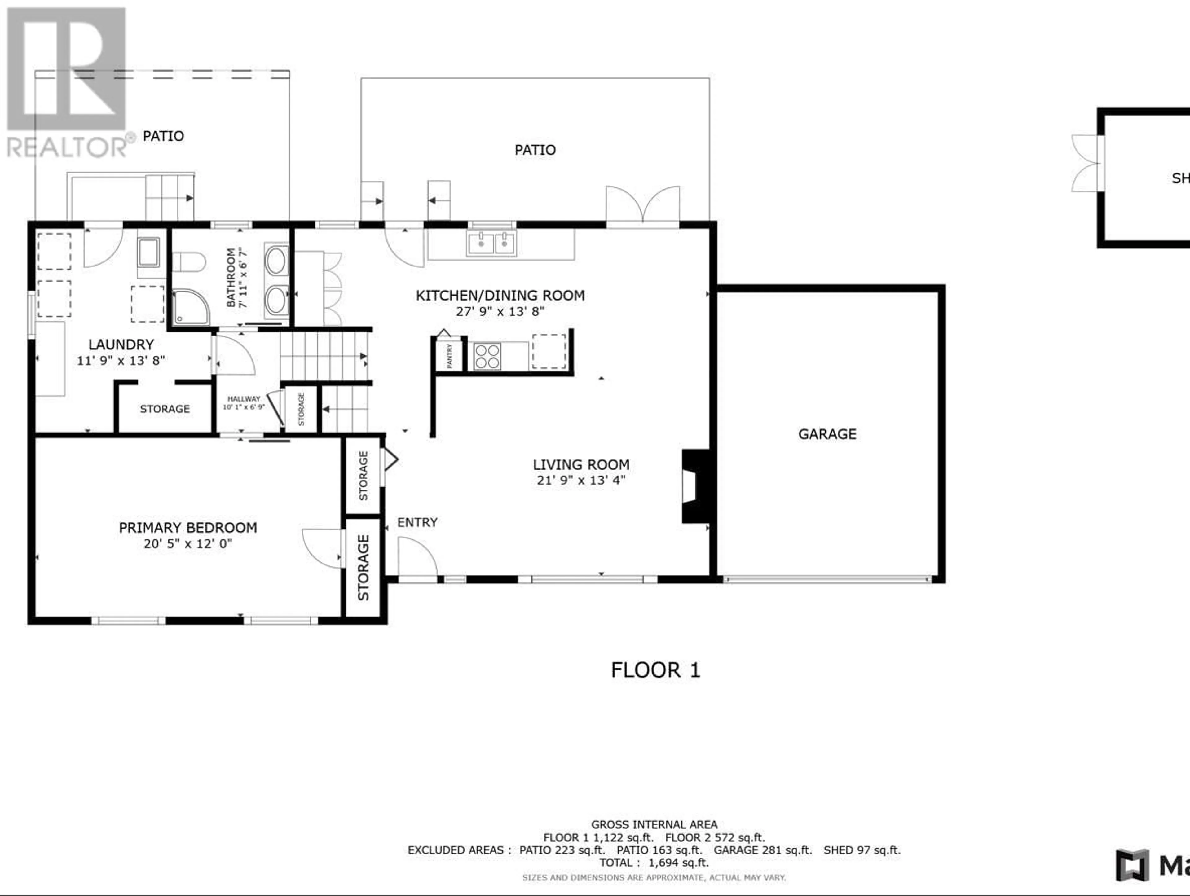 Floor plan for 1100 Crown Street, Kelowna British Columbia V1X5E9