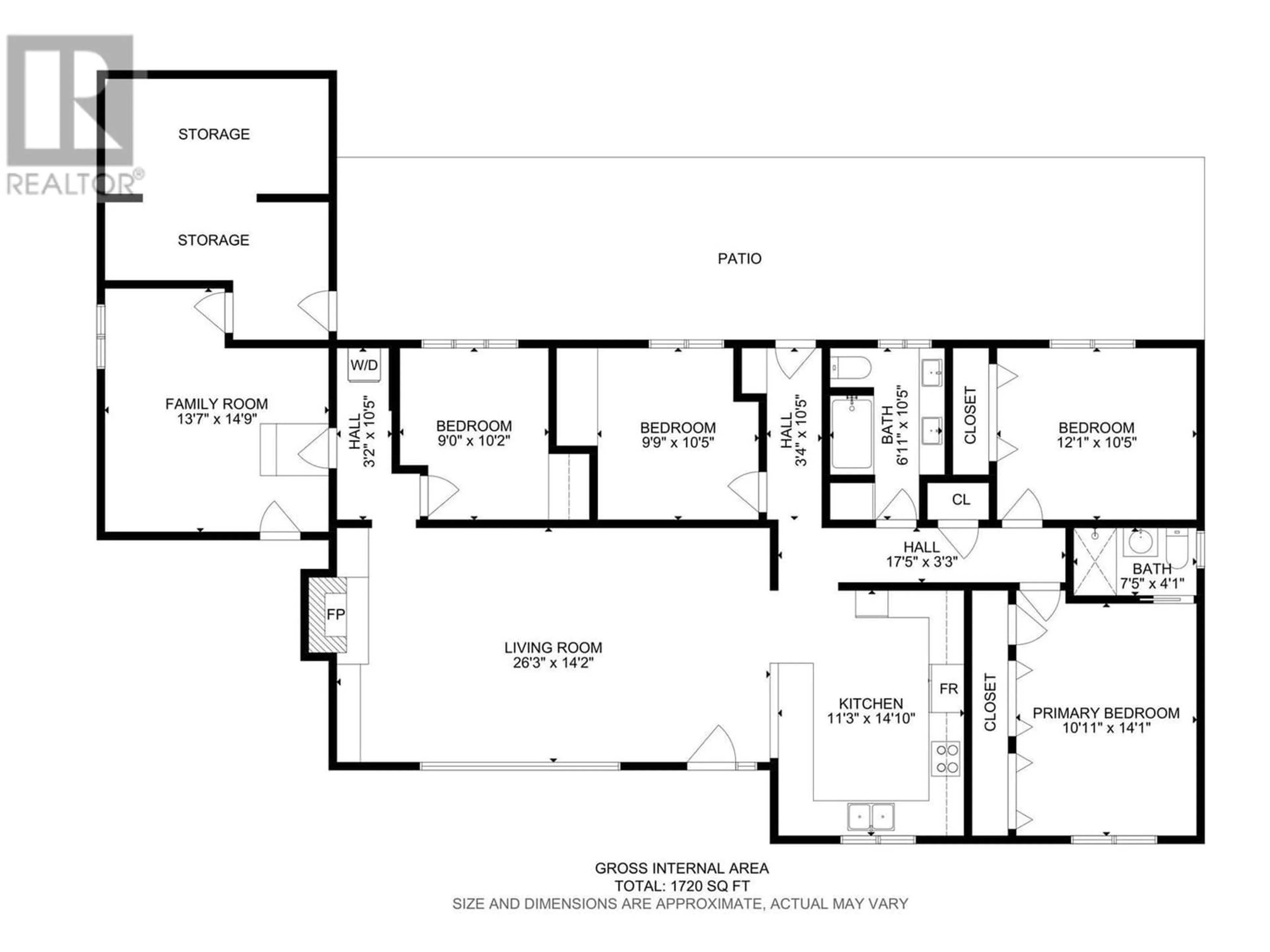 Floor plan for 1205 Kelglen Crescent, Kelowna British Columbia V1Y6K4