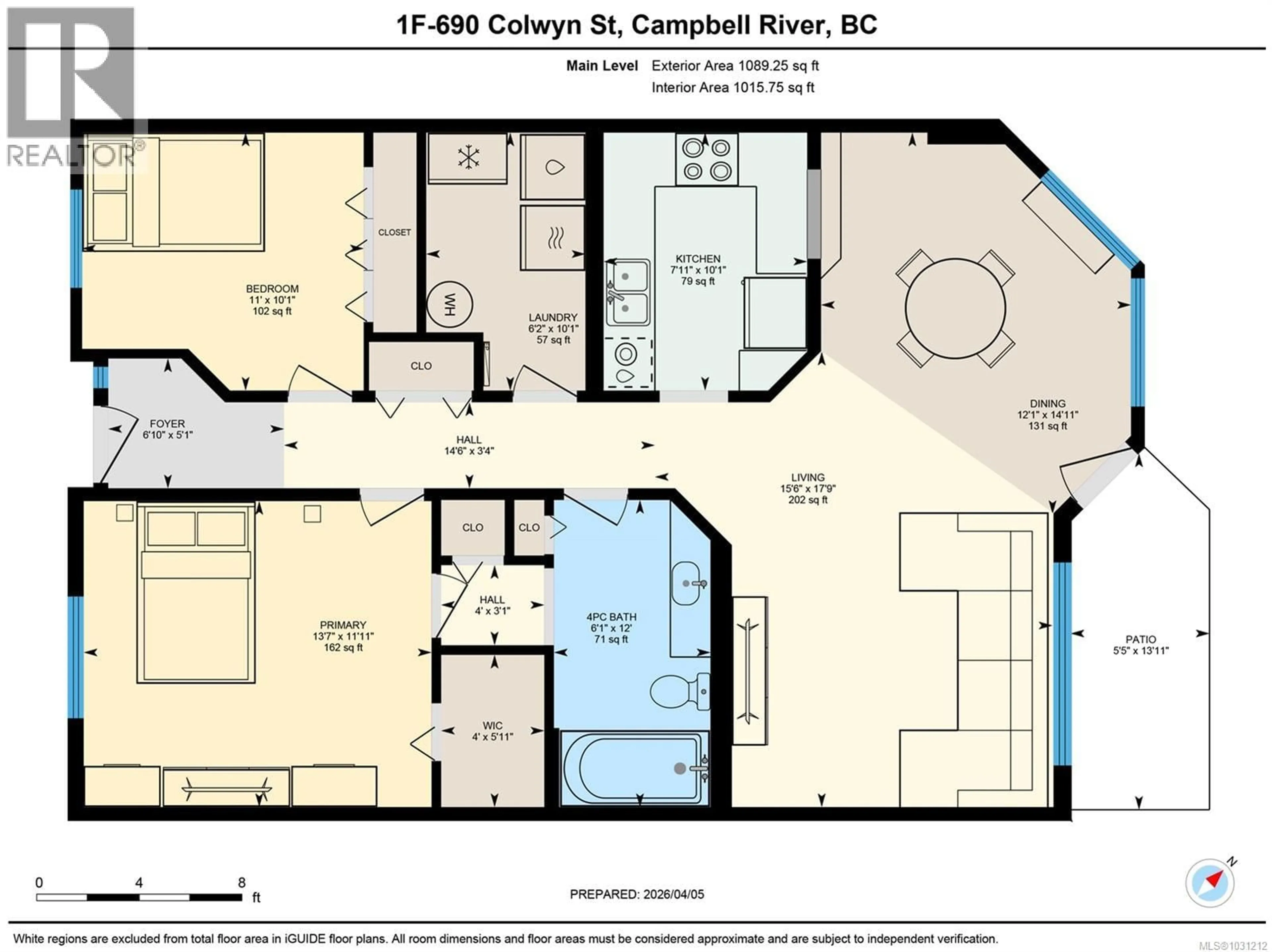 Floor plan for 1F - 690 COLWYN STREET, Campbell River British Columbia V9W2X1