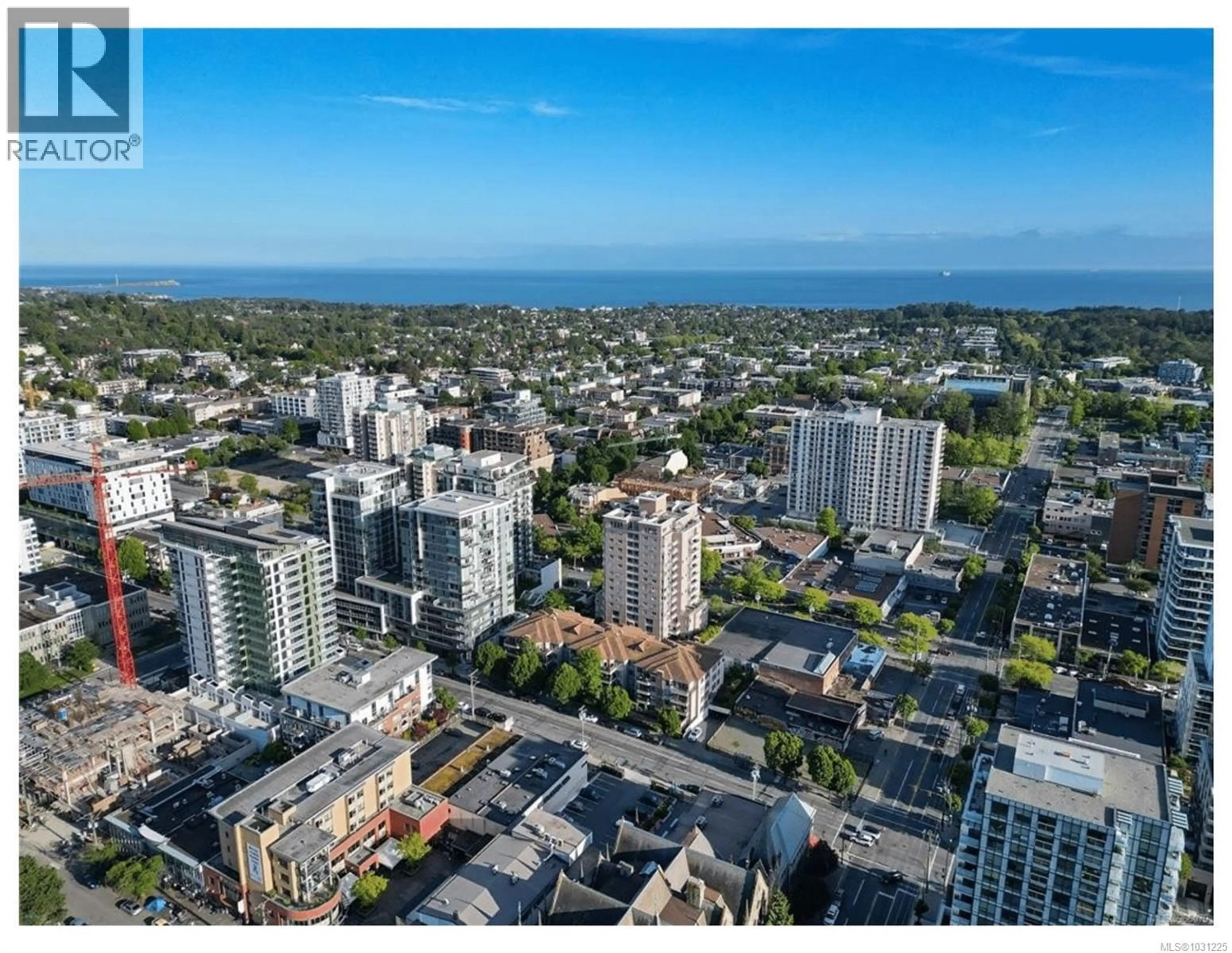 A pic from outside/outdoor area/front of a property/back of a property/a pic from drone, city buildings view from balcony for 406 - 935 JOHNSON STREET, Victoria British Columbia V8V3N5