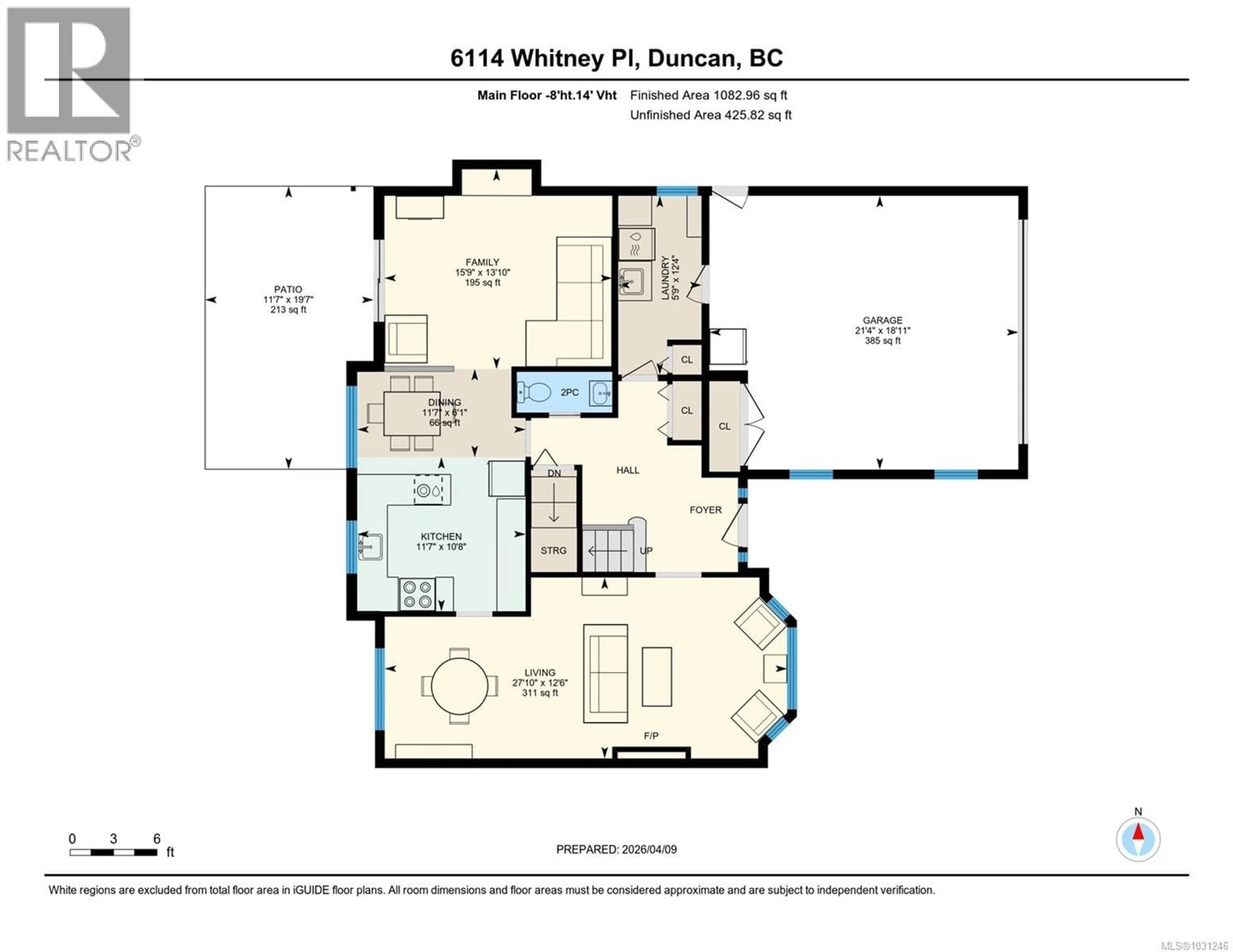 Floor plan for 6114 WHITNEY PLACE, Duncan British Columbia V9L5N3