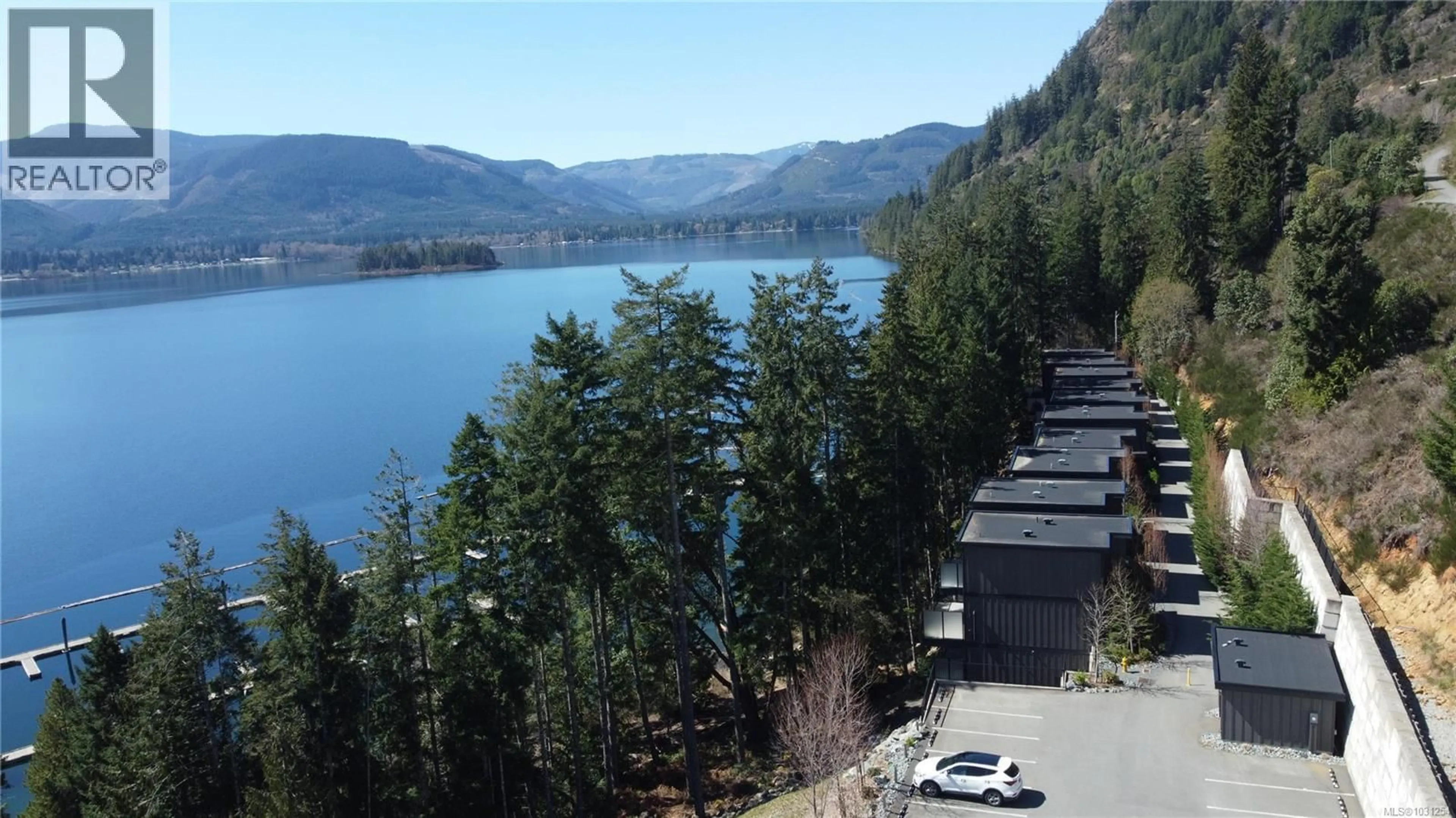A pic from outside/outdoor area/front of a property/back of a property/a pic from drone, water/lake/river/ocean view for 8 - 7470 COTTAGE WAY, Lake Cowichan British Columbia V0R2G1