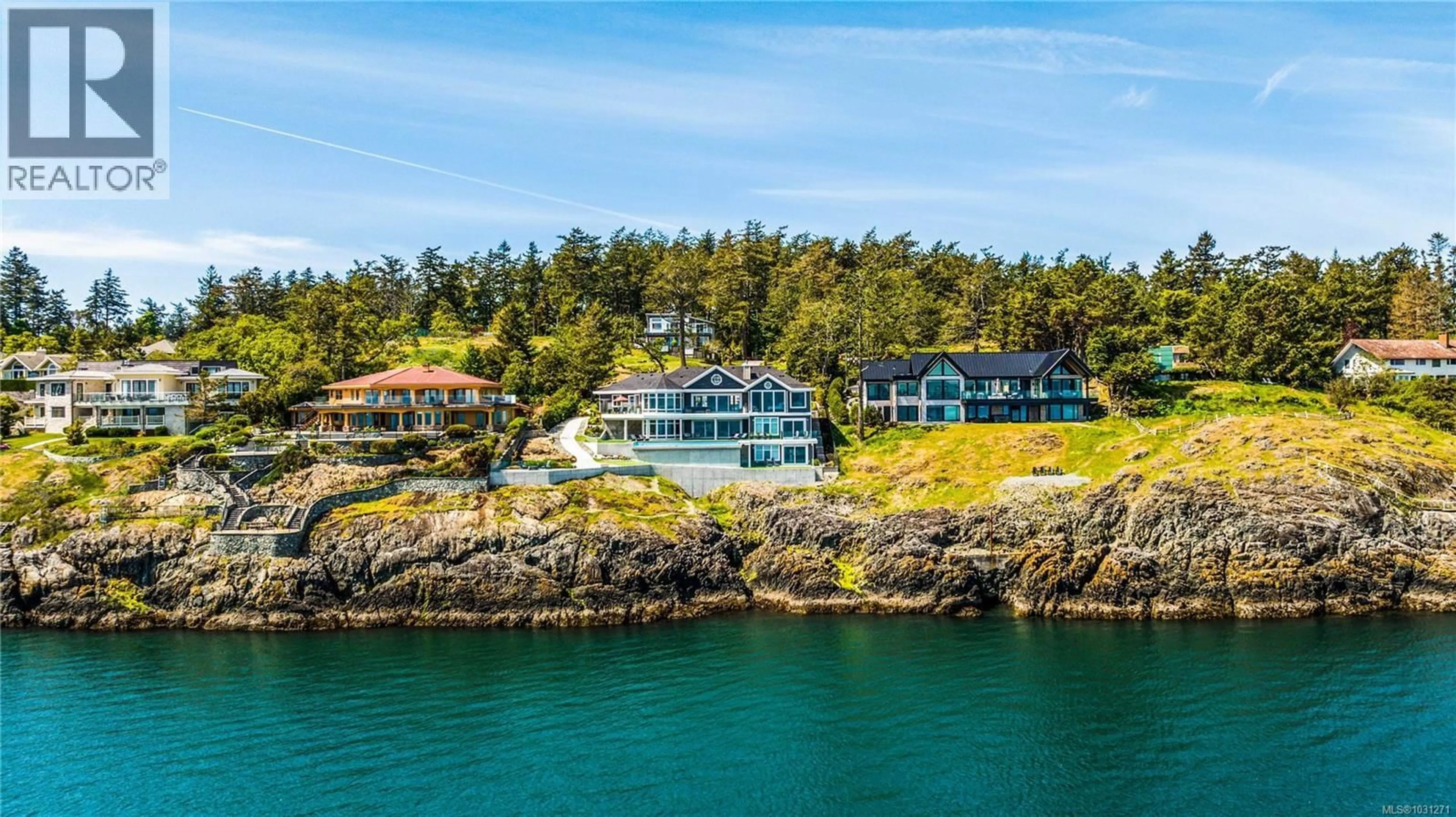 A pic from outside/outdoor area/front of a property/back of a property/a pic from drone, water/lake/river/ocean view for 4585 LEYNS ROAD, Saanich British Columbia V8N3A1