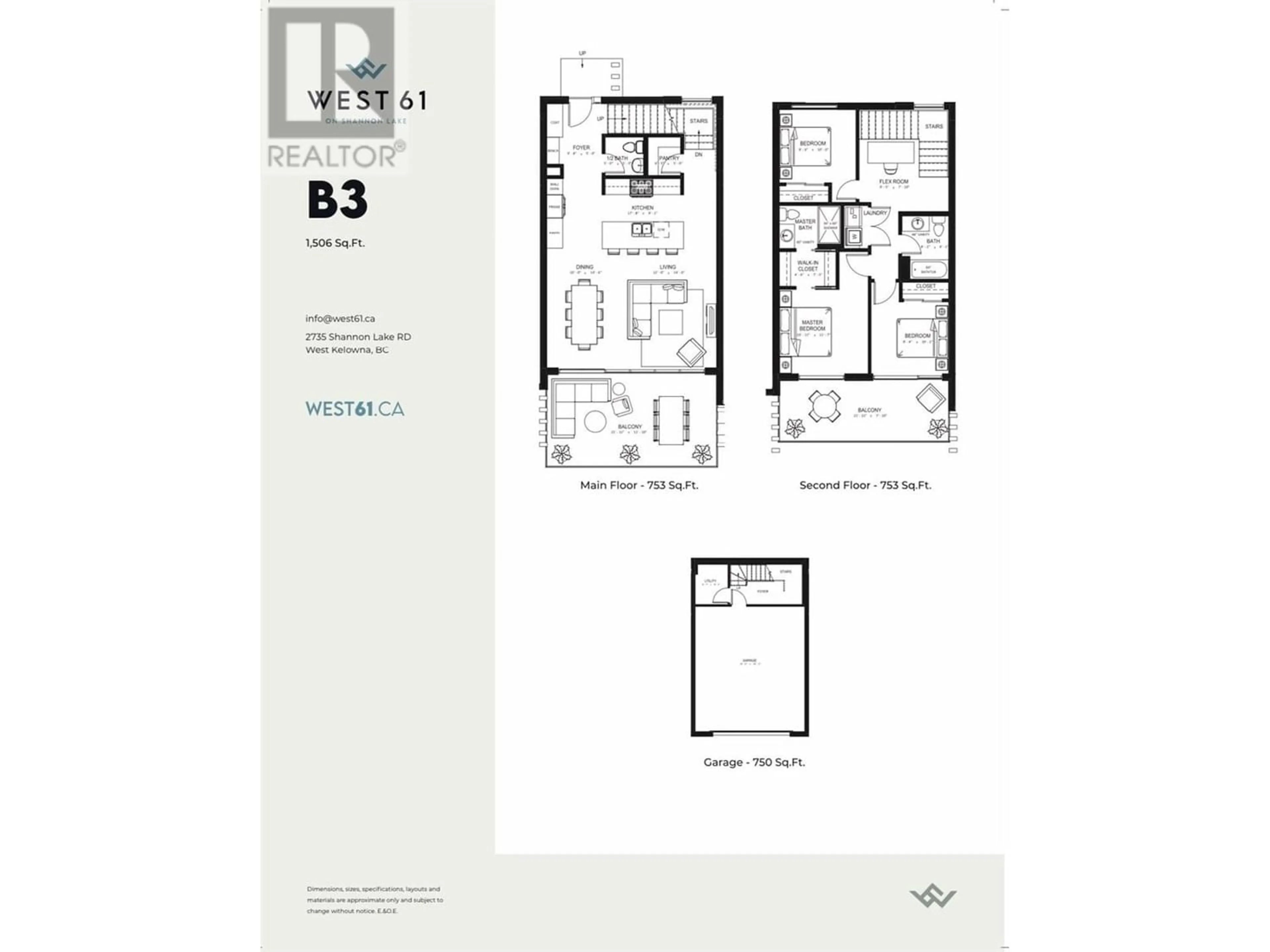 Floor plan for 2735 Shannon Lake Road Unit# 305, West Kelowna British Columbia V4T1V6