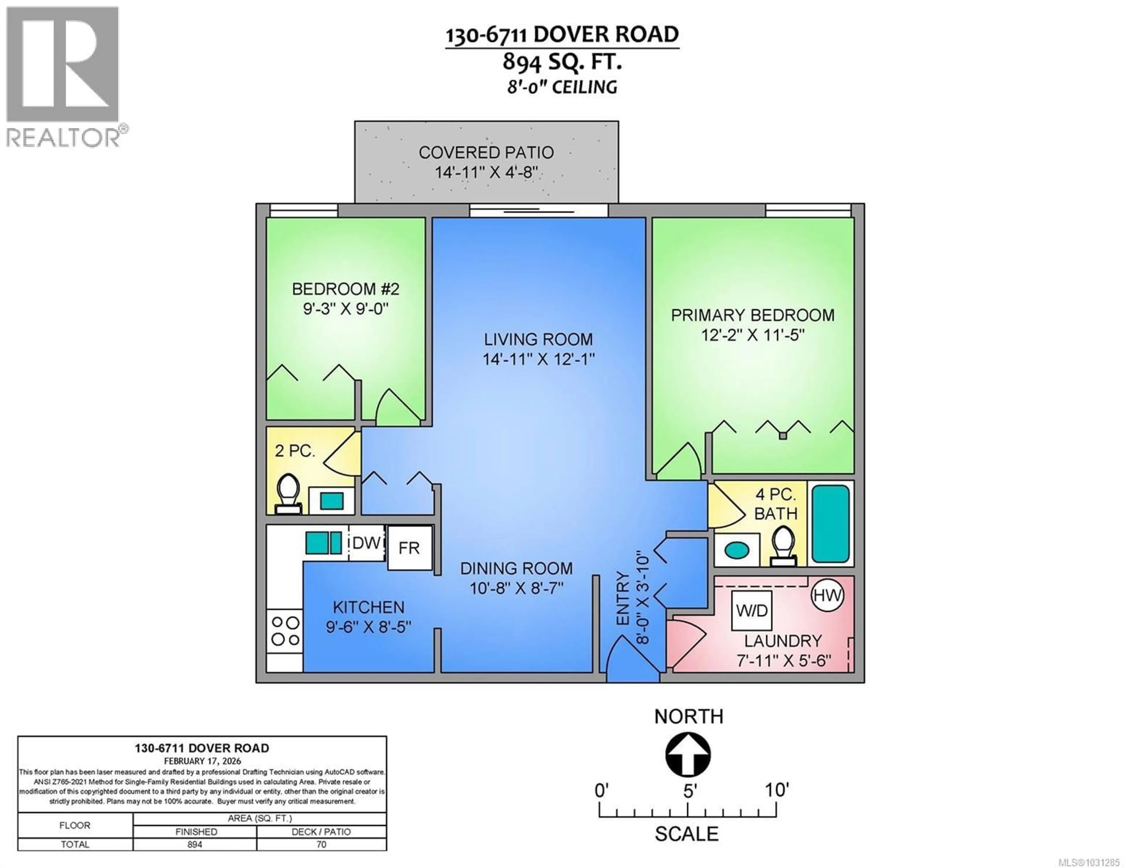 Floor plan for 130 - 6711 DOVER ROAD, Nanaimo British Columbia V9V1L9