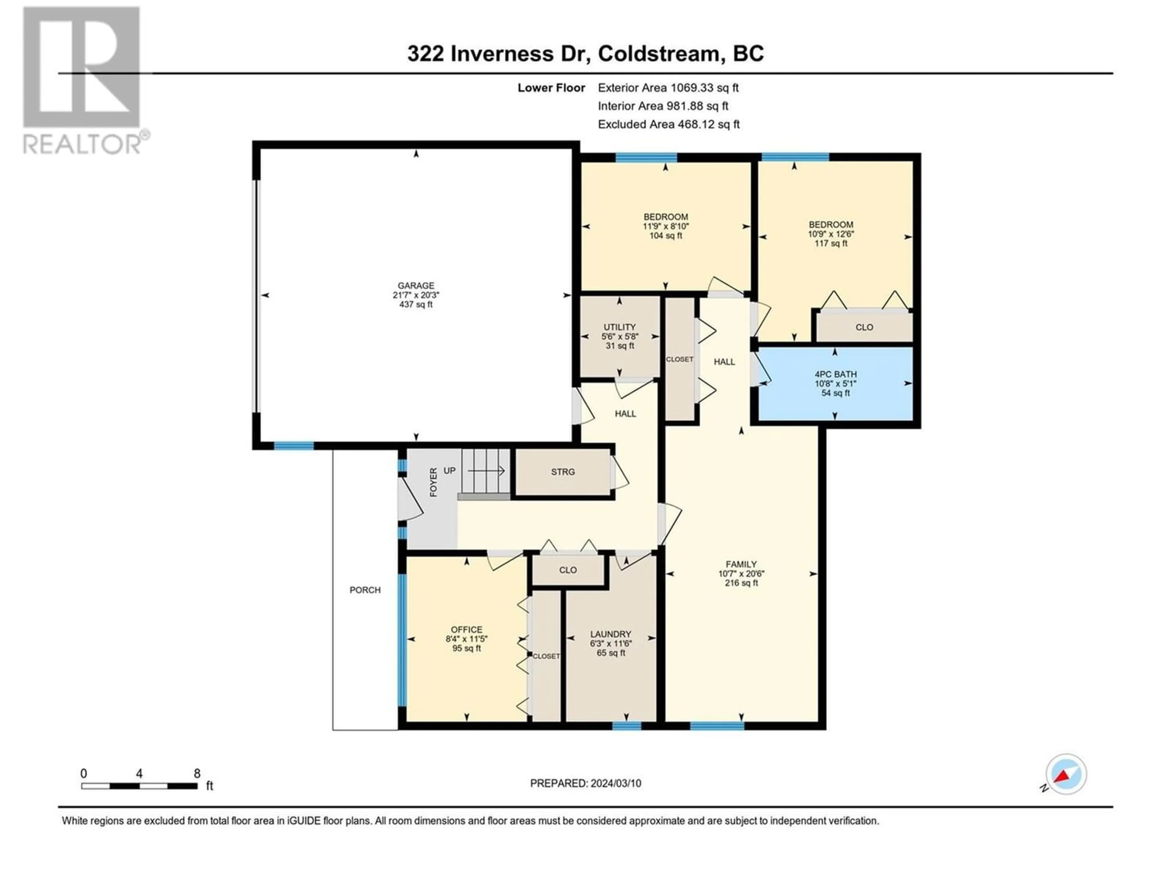 Floor plan for 322 Inverness Drive, Coldstream British Columbia V1B3W1