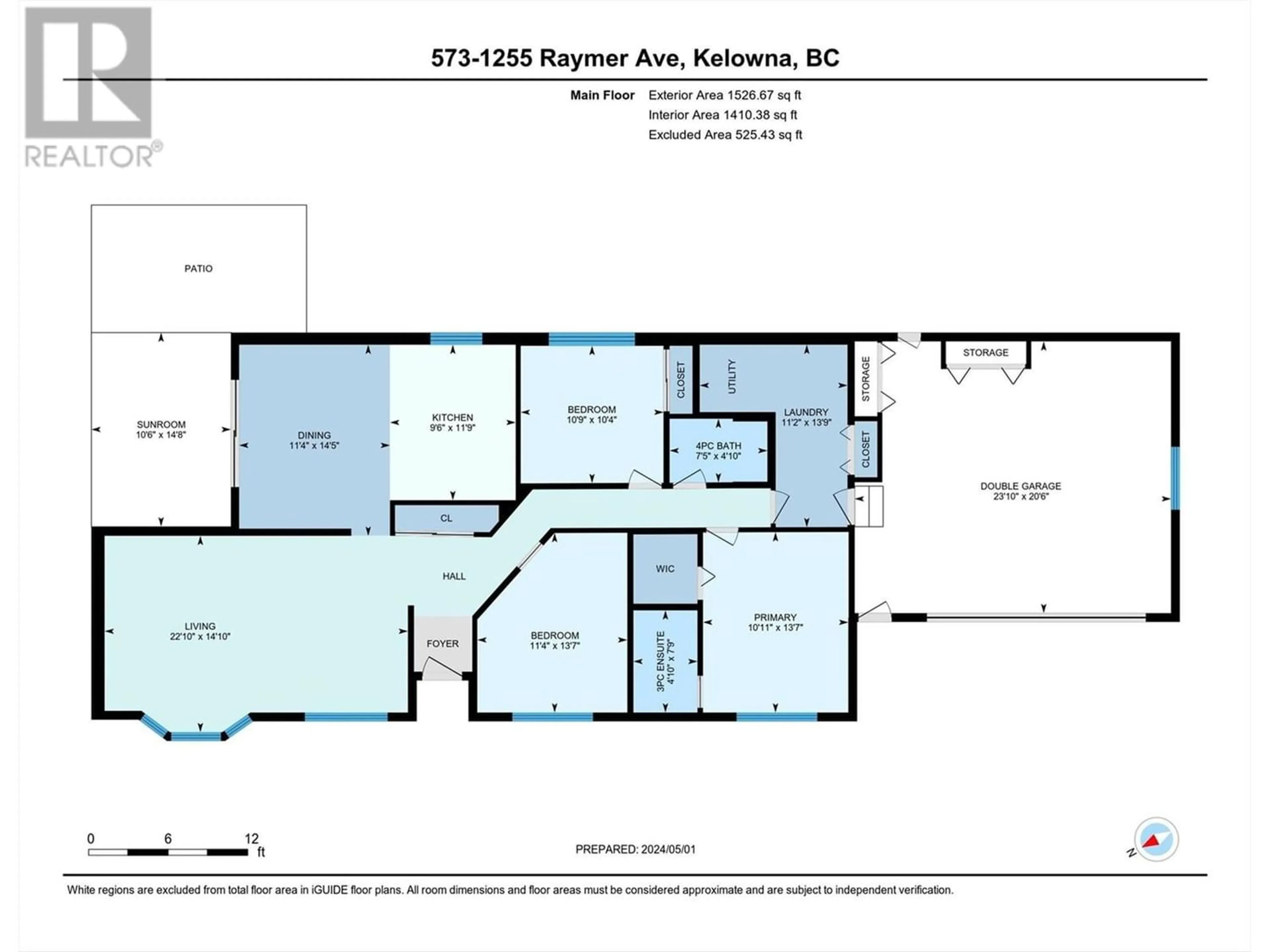Floor plan for 1255 Raymer Avenue Unit# 573, Kelowna British Columbia V1W3S3