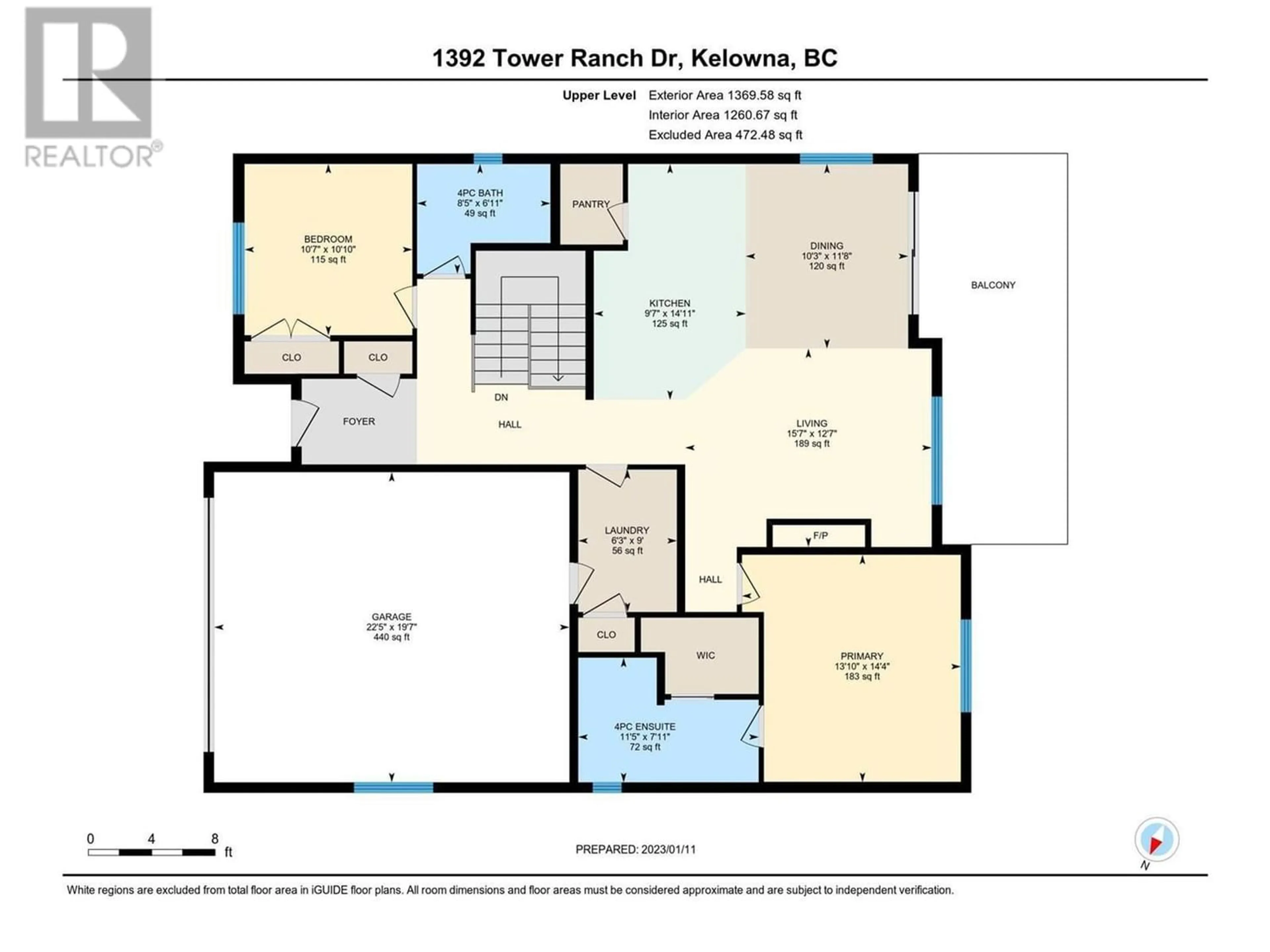 Floor plan for 1392 Tower Ranch Drive, Kelowna British Columbia V1P1T8