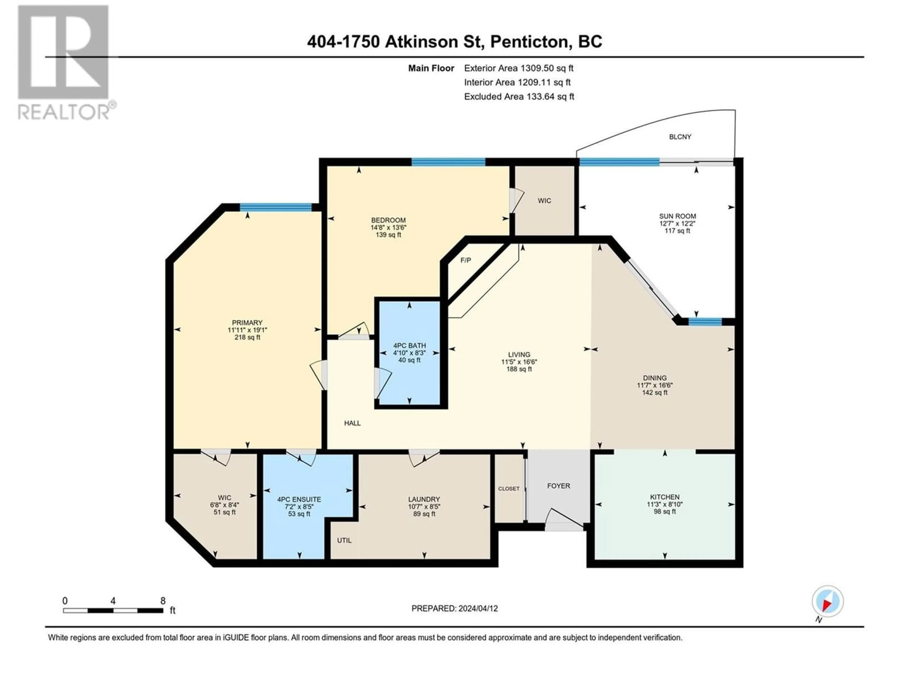 Floor plan for 1750 Atkinson Street Unit# 404, Penticton British Columbia V2A7M6