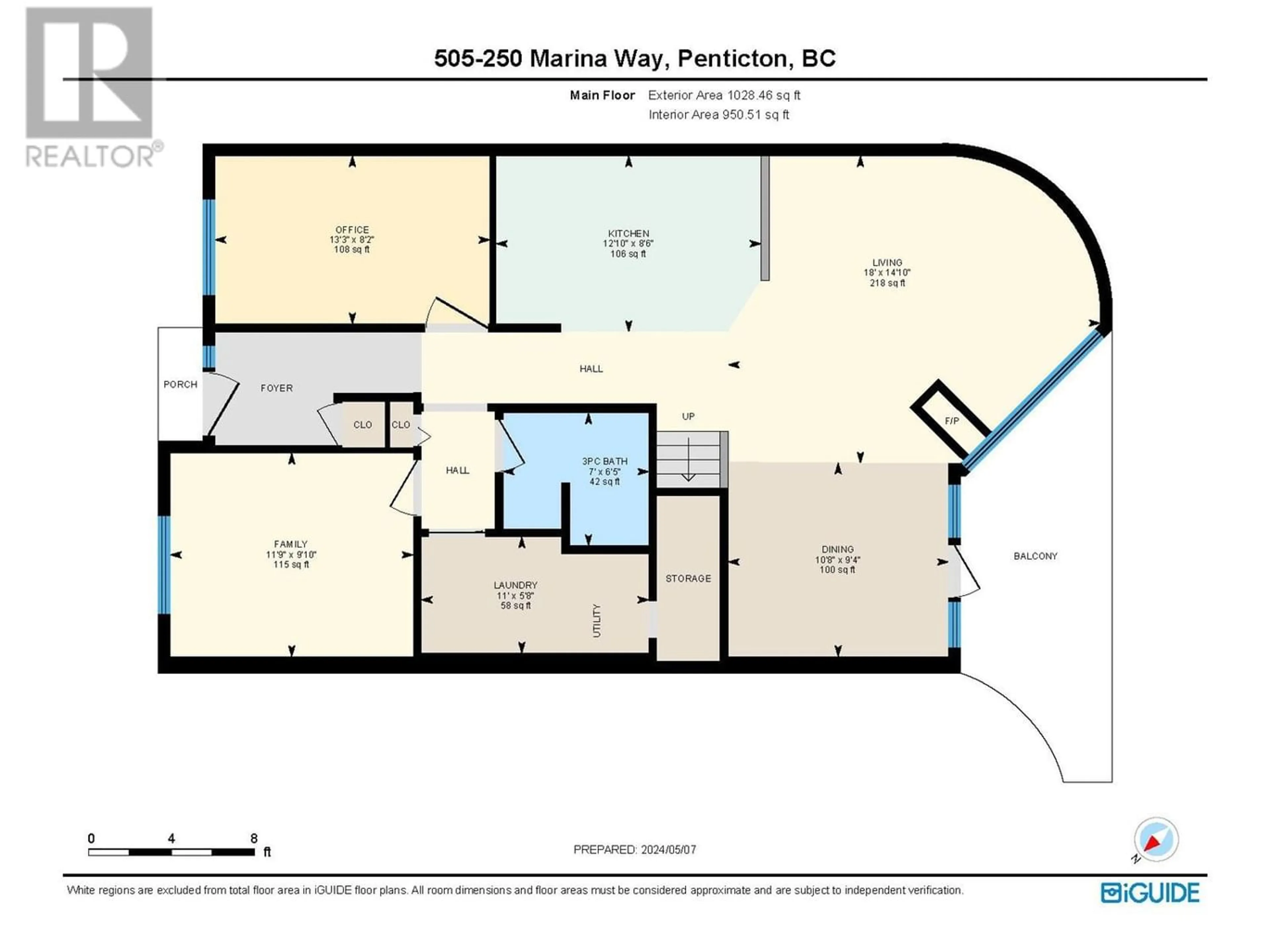 Floor plan for 250 Marina Way Unit# 505, Penticton British Columbia V2A1H4
