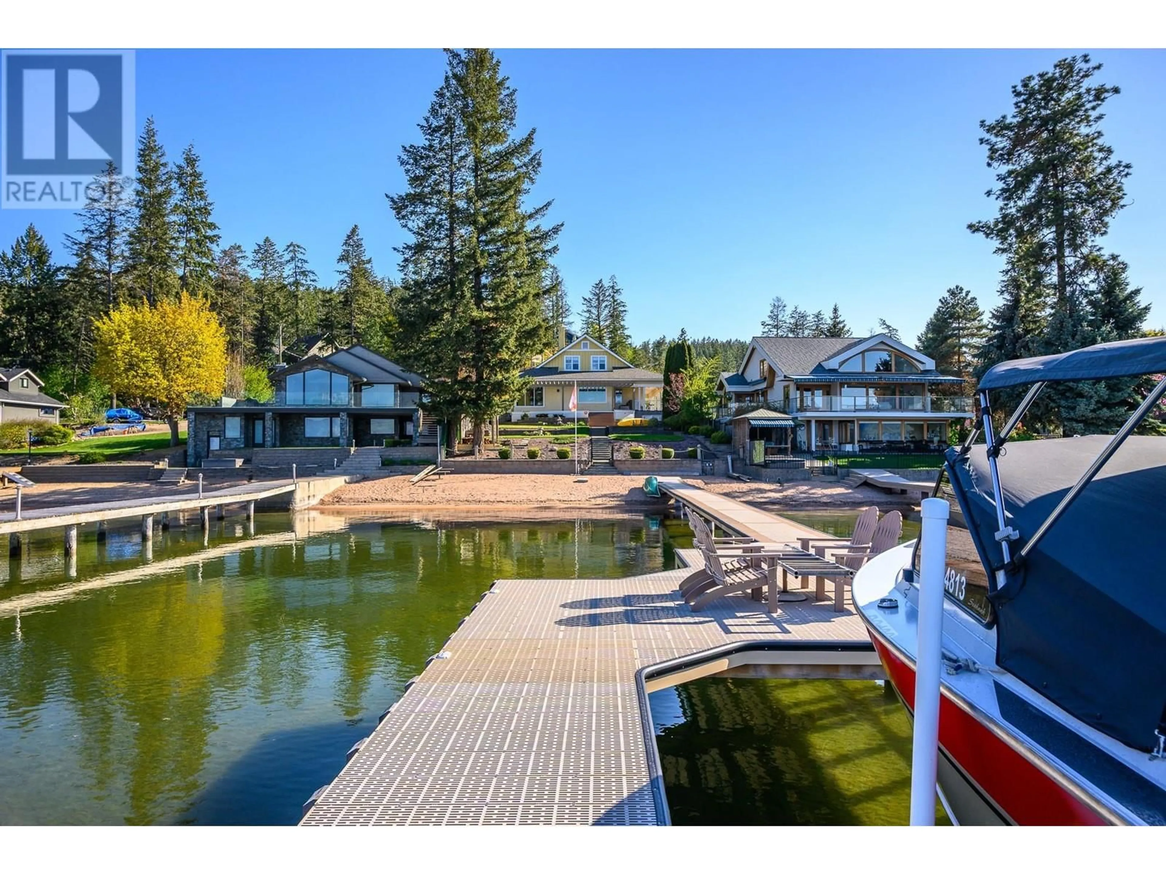 A pic from outside/outdoor area/front of a property/back of a property/a pic from drone, water/lake/river/ocean view for 9739 DELCLIFFE ROAD, Vernon British Columbia V1H1K9