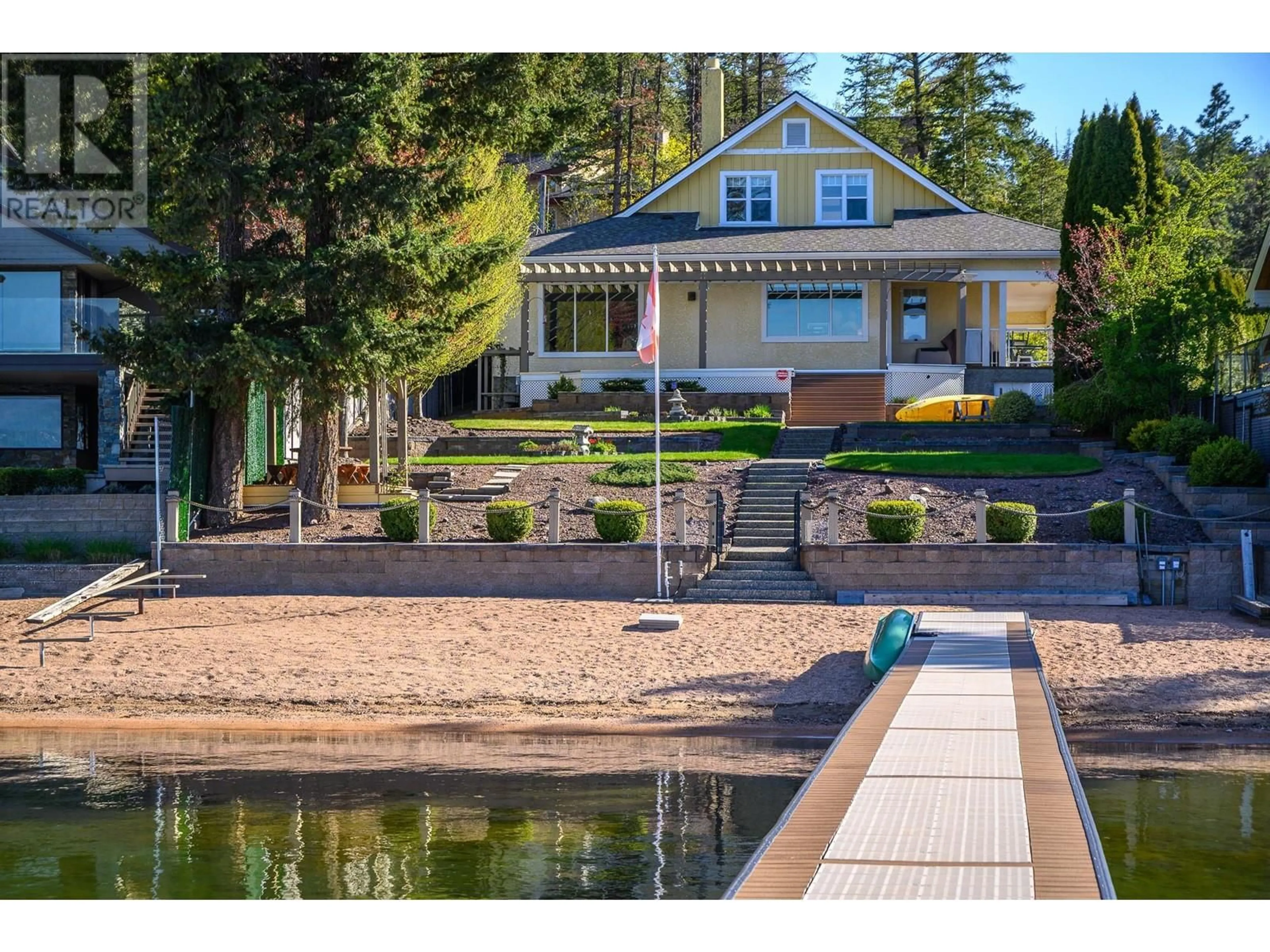 A pic from outside/outdoor area/front of a property/back of a property/a pic from drone, water/lake/river/ocean view for 9739 DELCLIFFE ROAD, Vernon British Columbia V1H1K9