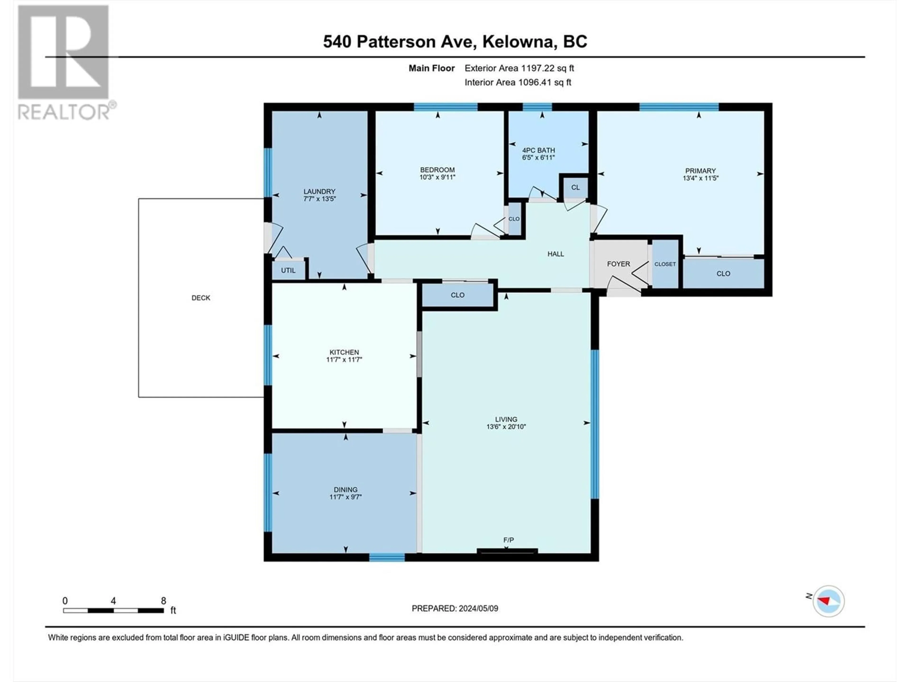 Floor plan for 540 PATTERSON AVENUE, Kelowna British Columbia V1Y5C6