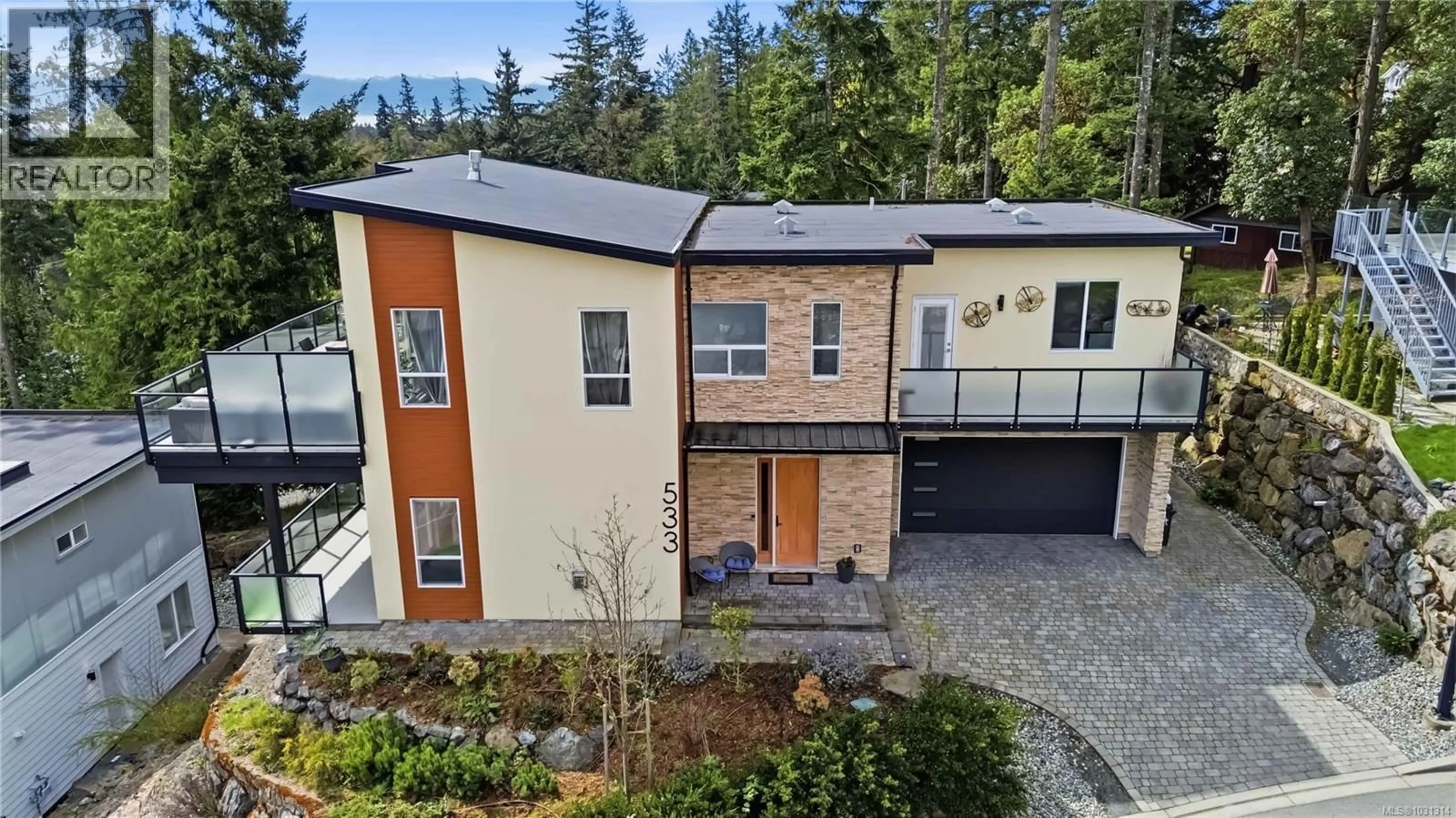 A pic from outside/outdoor area/front of a property/back of a property/a pic from drone, street for 533 GURUNANK LANE, Colwood British Columbia V9C0M2