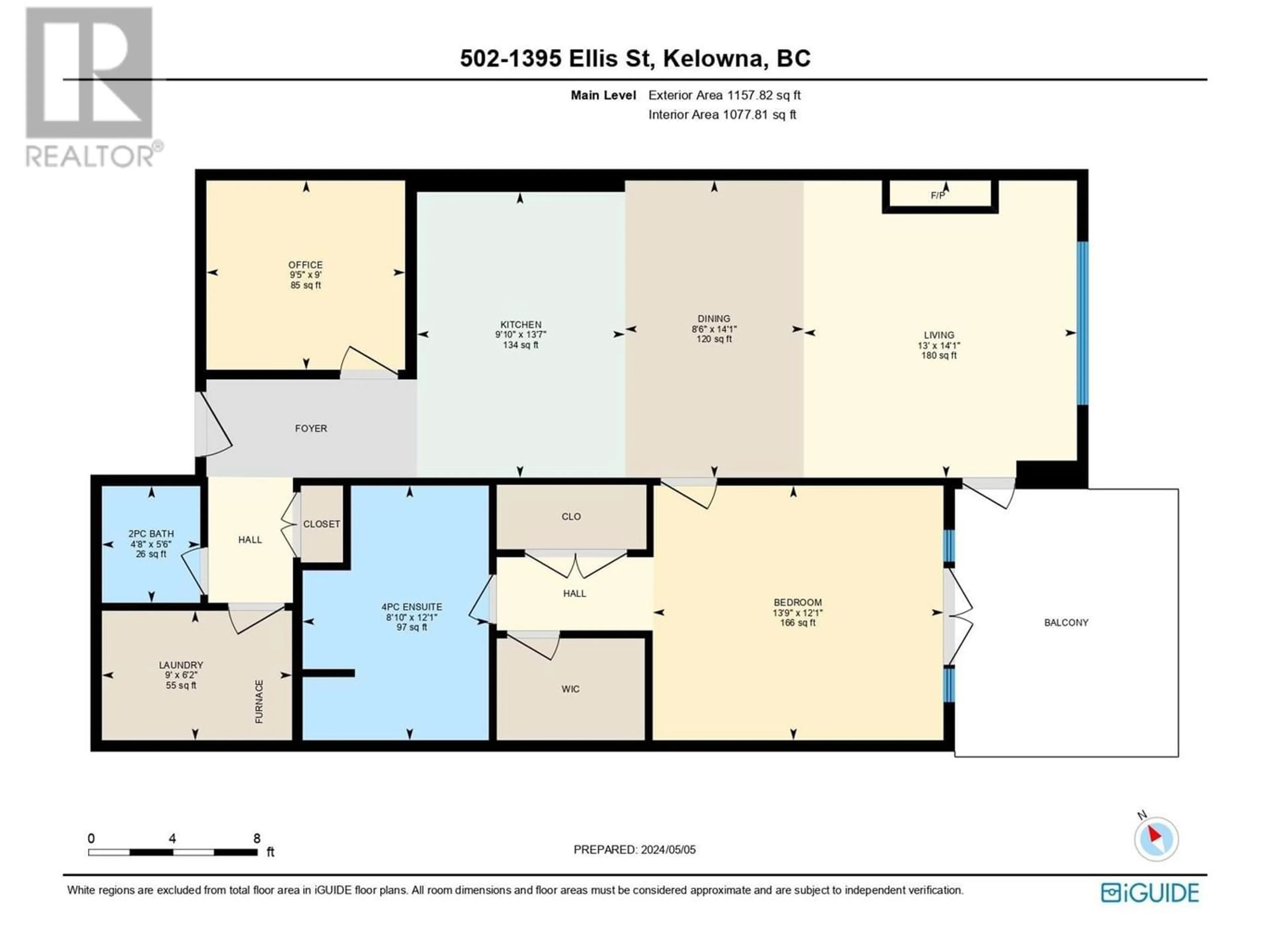 Floor plan for 1395 Ellis Street Unit# 502, Kelowna British Columbia V1Y1Z9