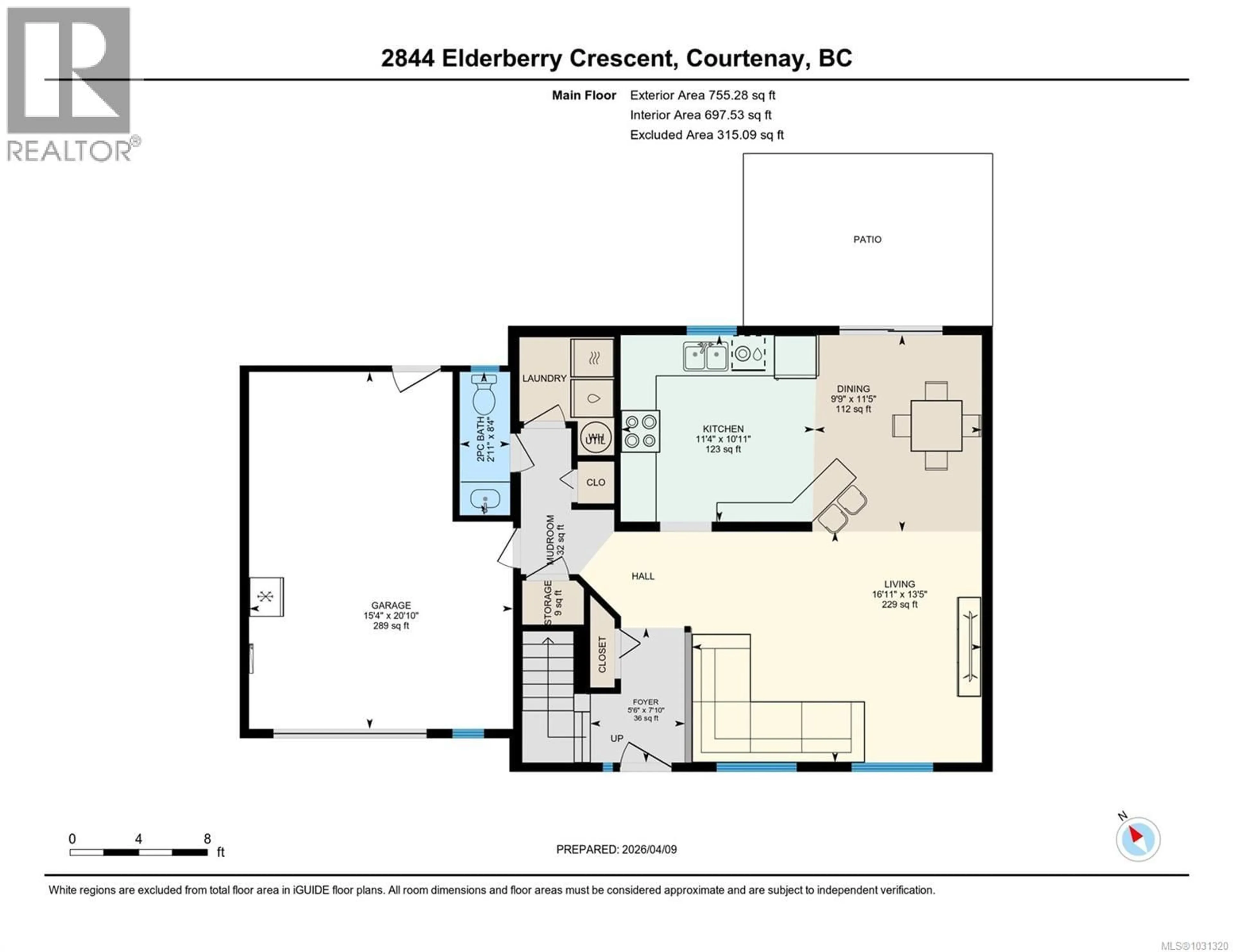 Floor plan for 2844 ELDERBERRY CRESCENT, Courtenay British Columbia V9N9W7