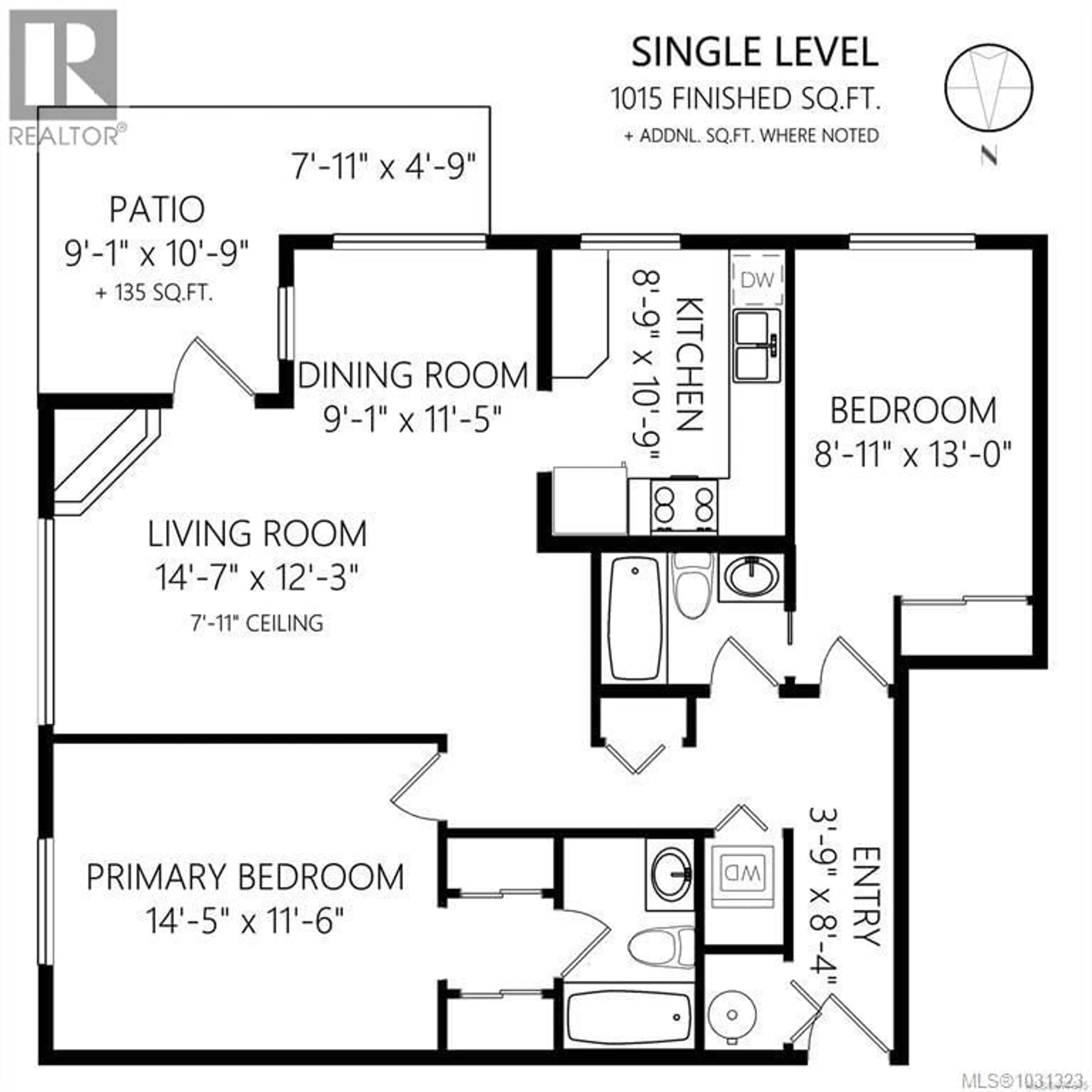 Floor plan for 108 - 1371 HILLSIDE AVENUE, Victoria British Columbia V8T2B3