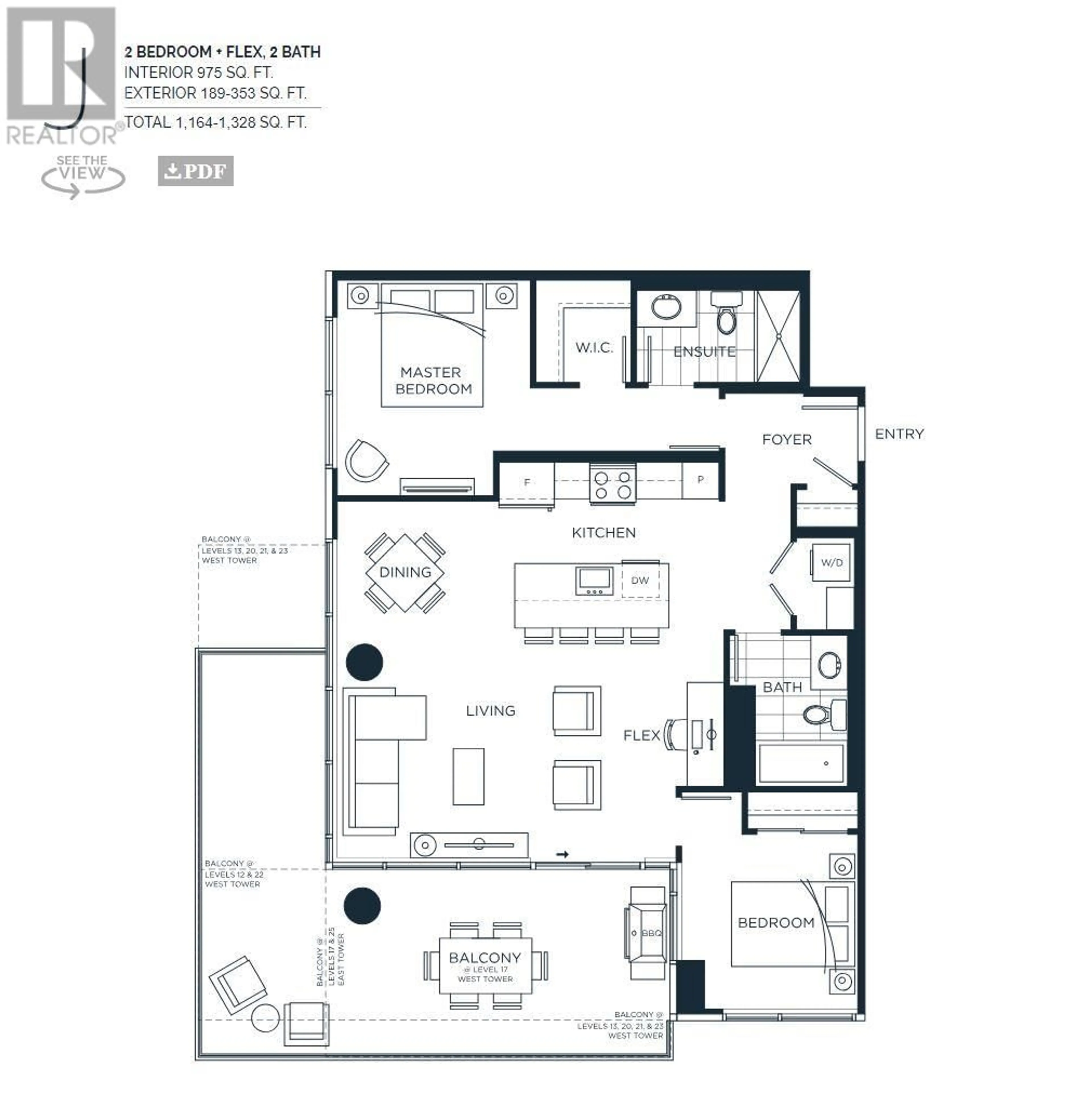 Floor plan for 1191 SUNSET Drive Unit# 1505, Kelowna British Columbia V1Y0J4