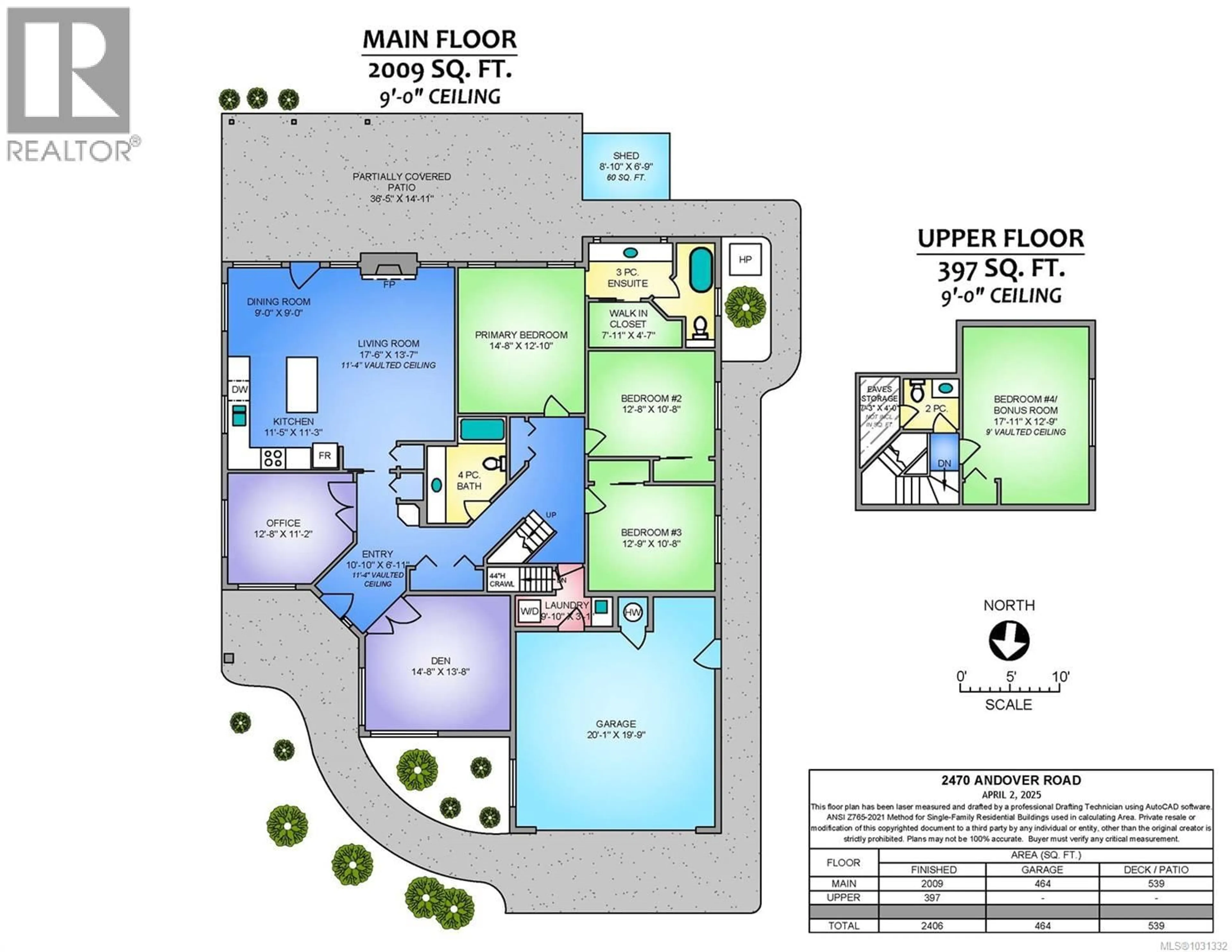 Floor plan for 2470 ANDOVER ROAD, Nanoose Bay British Columbia V9P9K5
