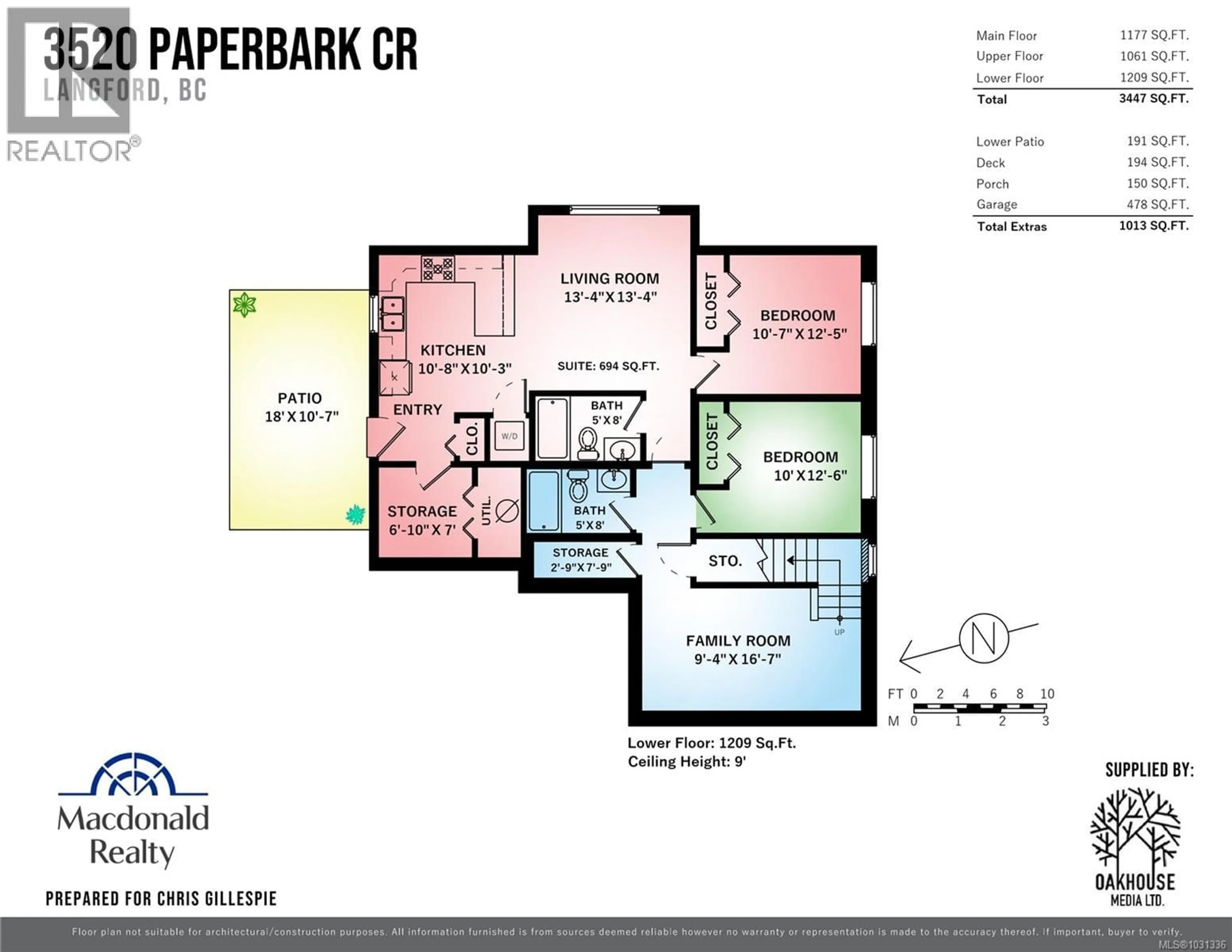 Floor plan for 3520 PAPERBARK CRESCENT, Langford British Columbia V9C0L5