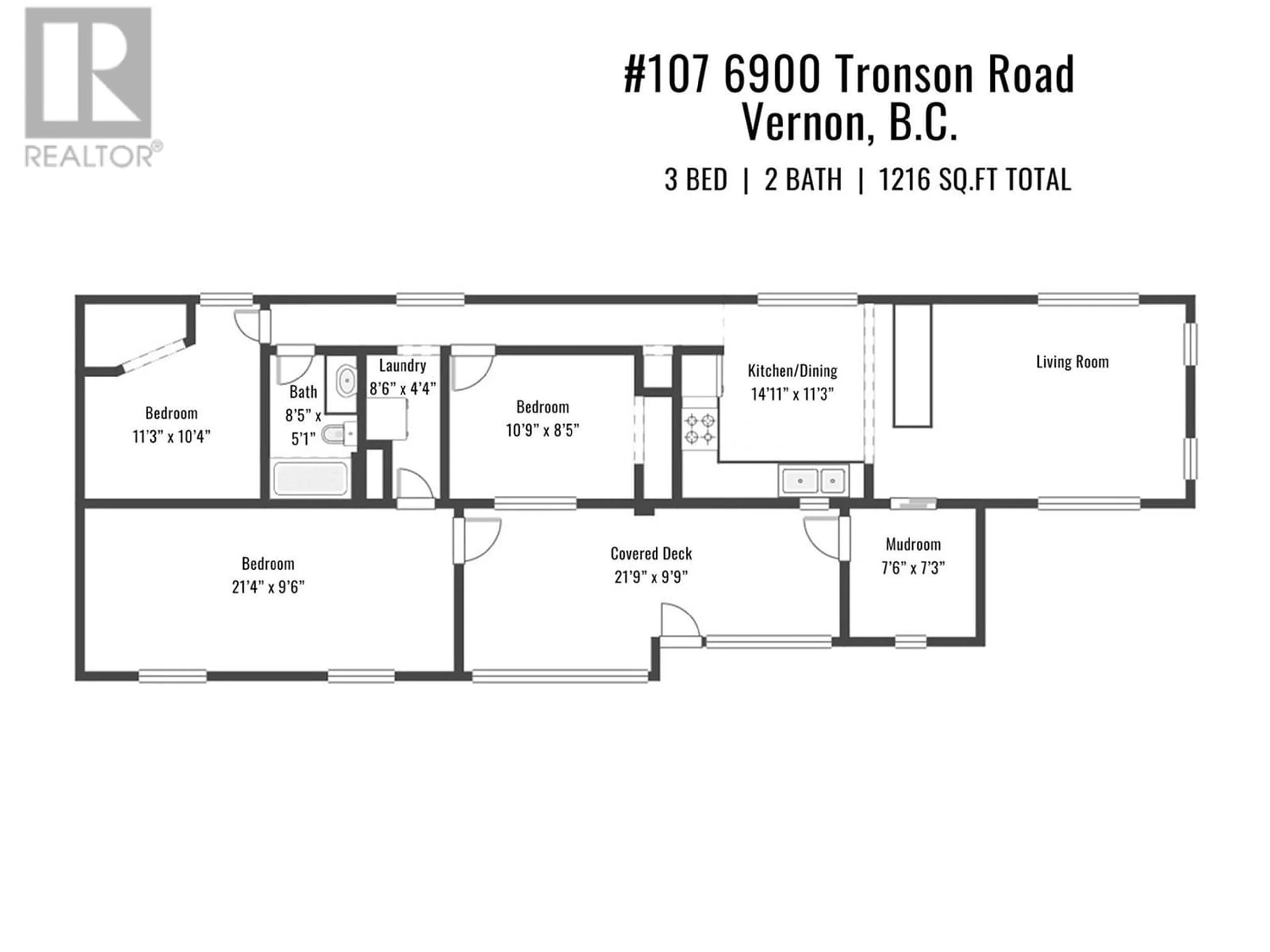 Floor plan for 6900 Tronson Road Unit# 107, Vernon British Columbia V1H1X7