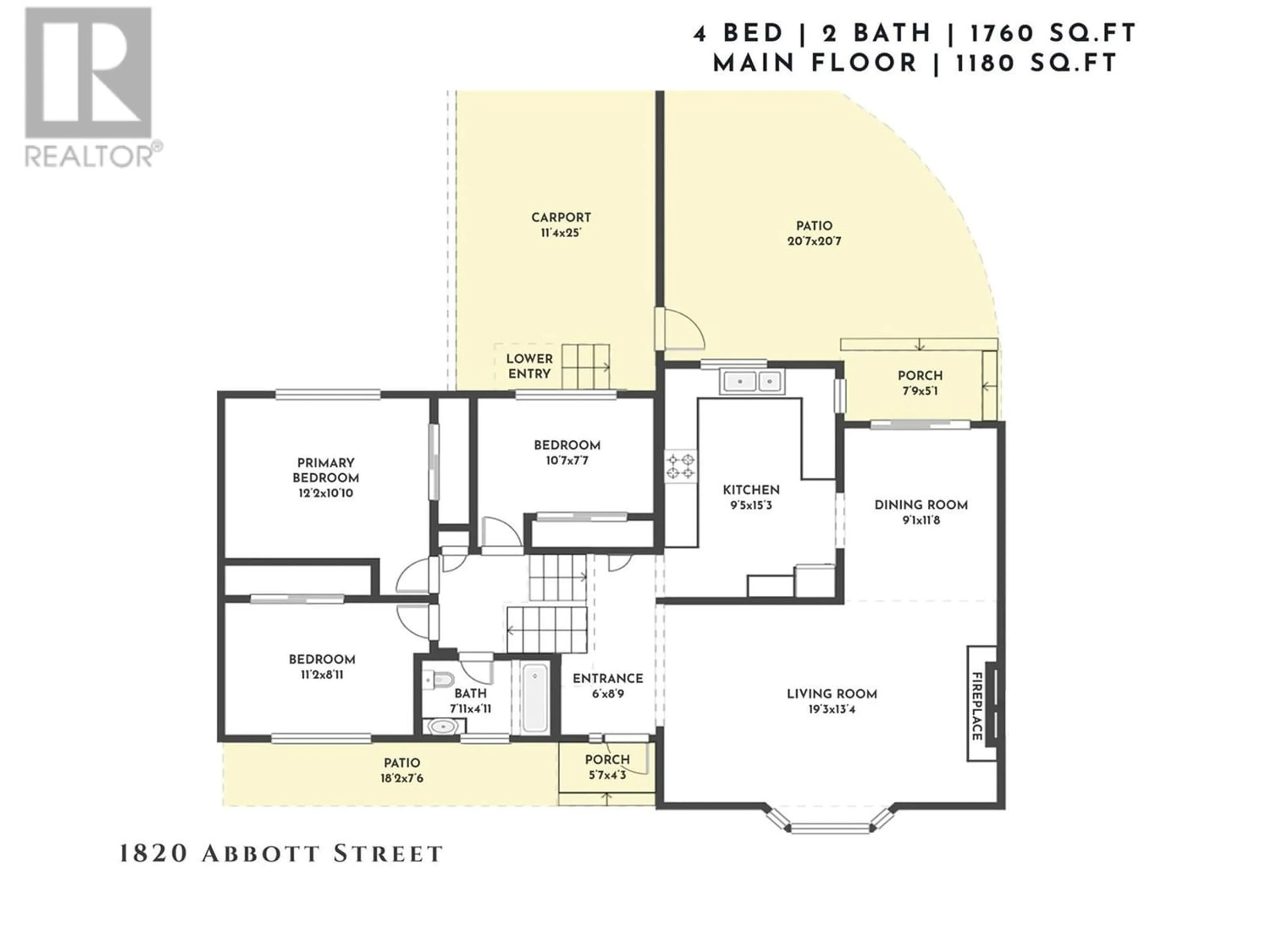 Floor plan for 1820 Abbott Street, Kelowna British Columbia V1Y1B5