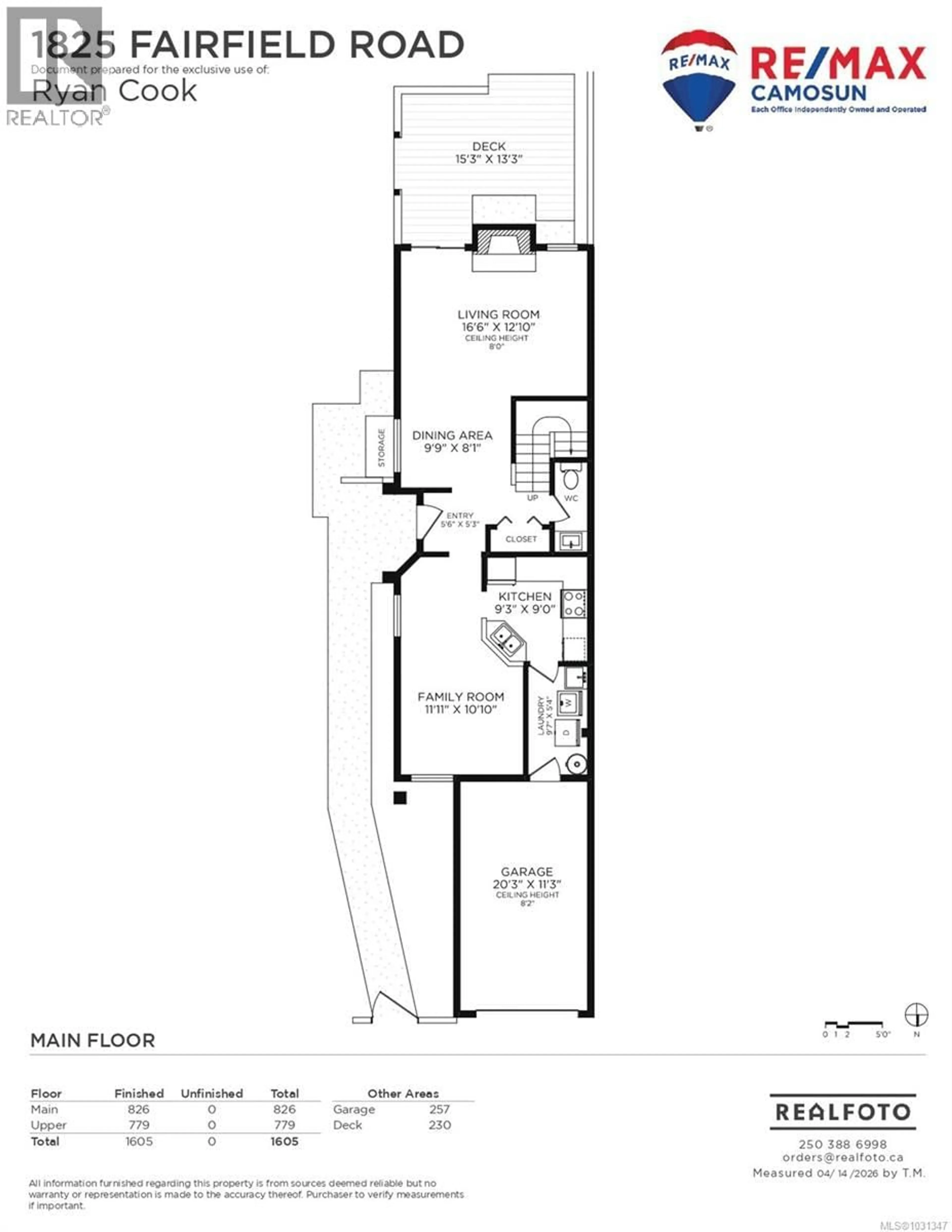 Floor plan for 1825 FAIRFIELD ROAD, Victoria British Columbia V8S1G9