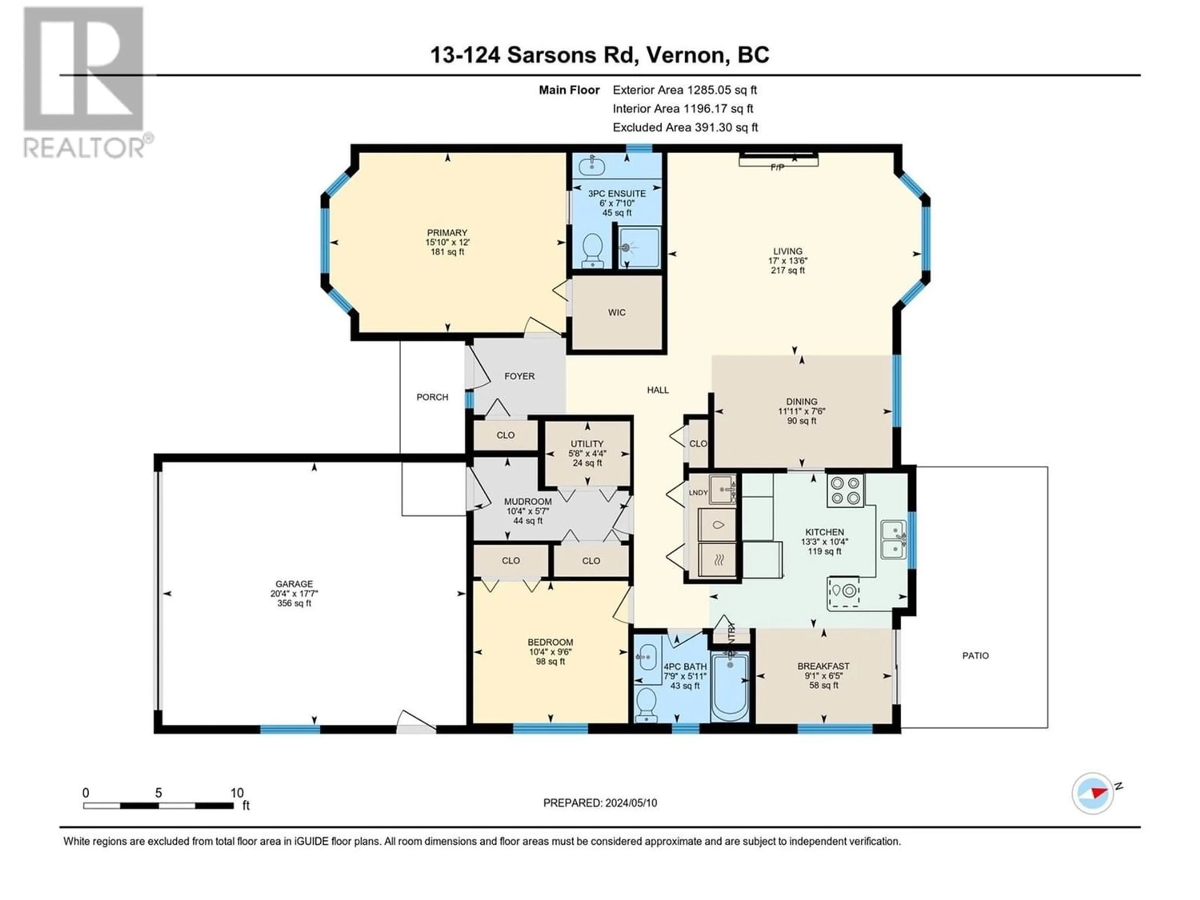 Floor plan for 124 Sarsons Road Unit# 13, Vernon British Columbia V1B2T9