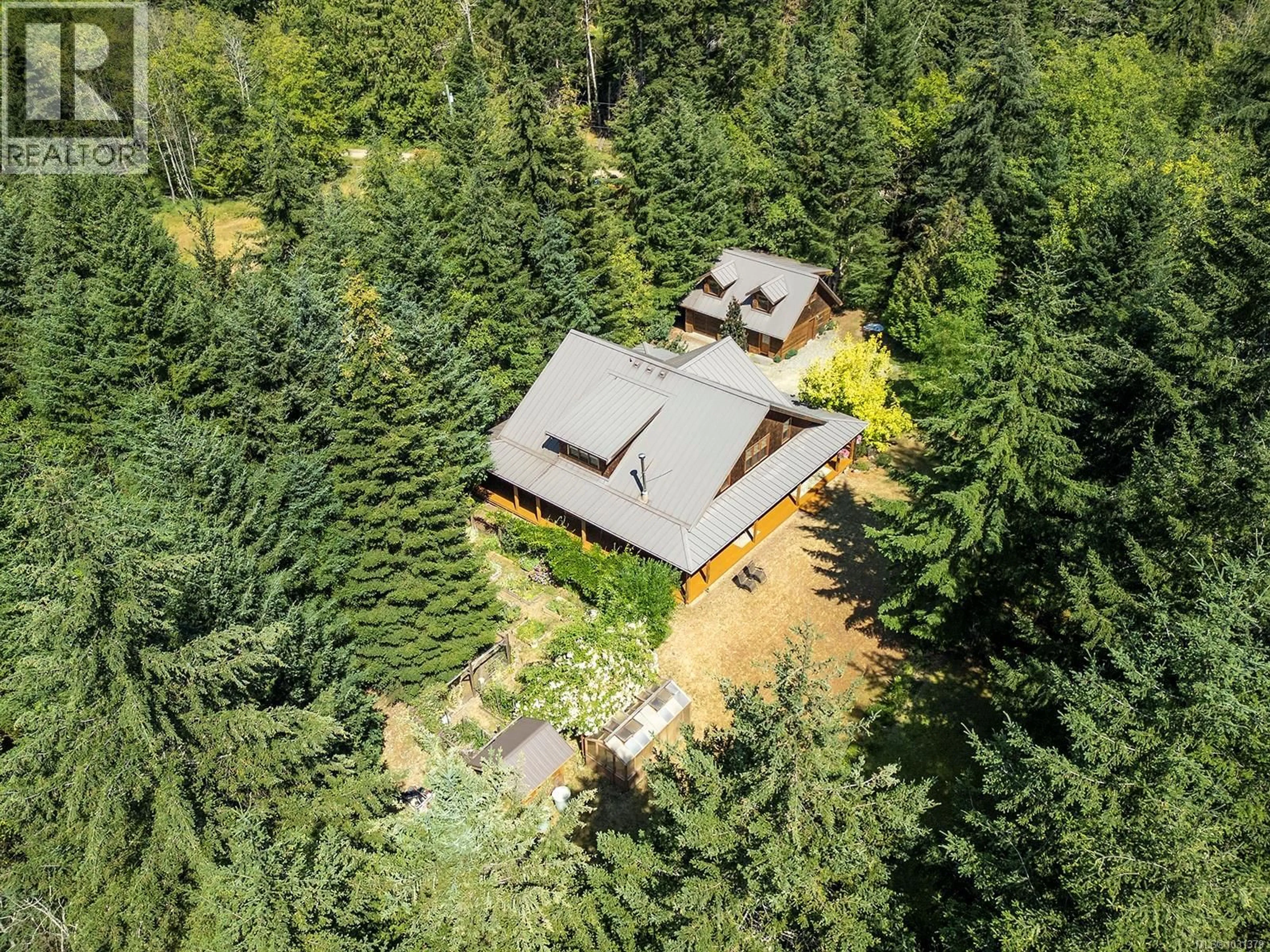 A pic from outside/outdoor area/front of a property/back of a property/a pic from drone, forest/trees view for 1645 LEA SMITH ROAD, Hornby Island British Columbia V0R1Z0