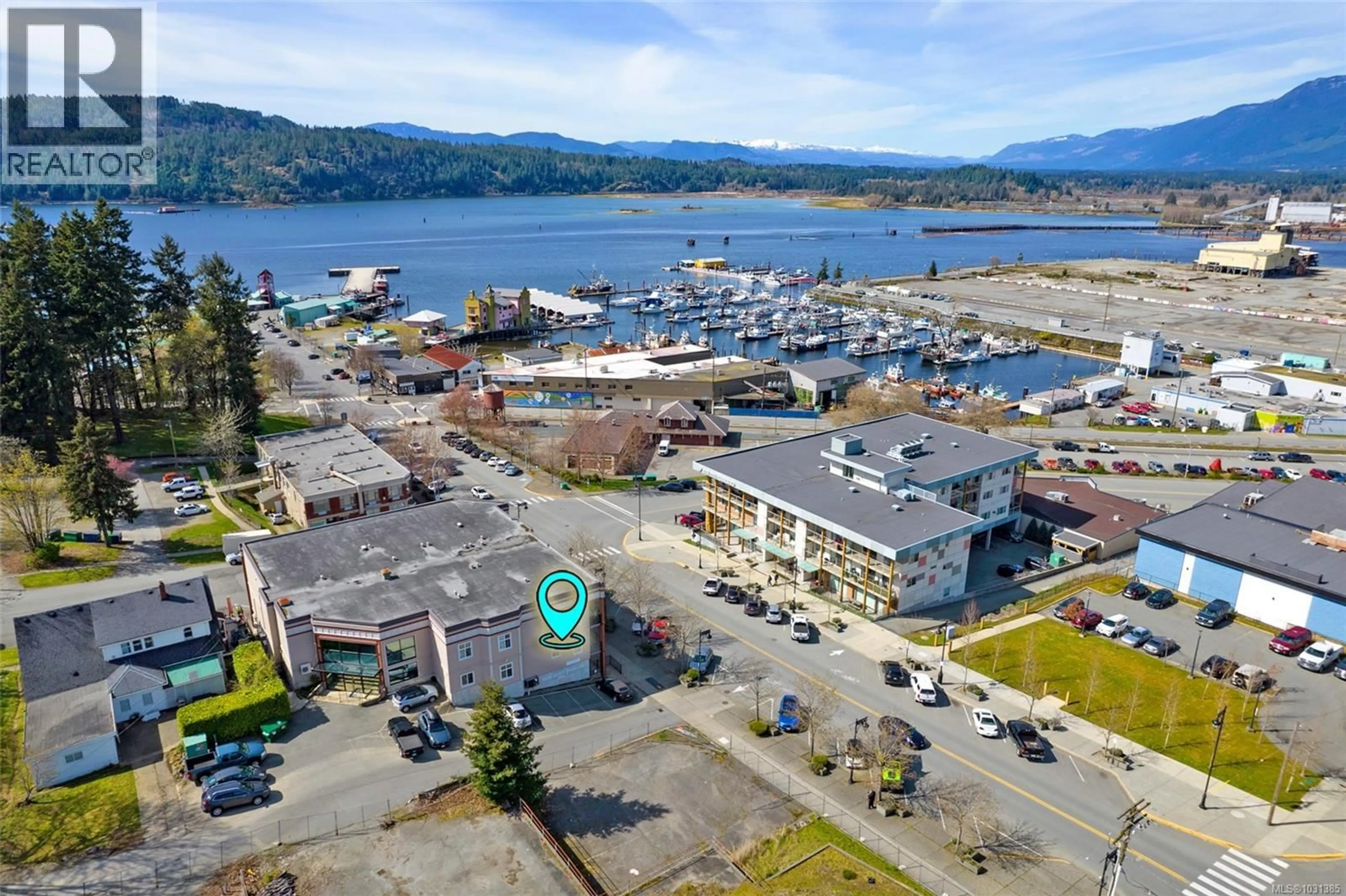 A pic from outside/outdoor area/front of a property/back of a property/a pic from drone, water/lake/river/ocean view for 107 - 5262 ARGYLE STREET, Port Alberni British Columbia V9Y1T9