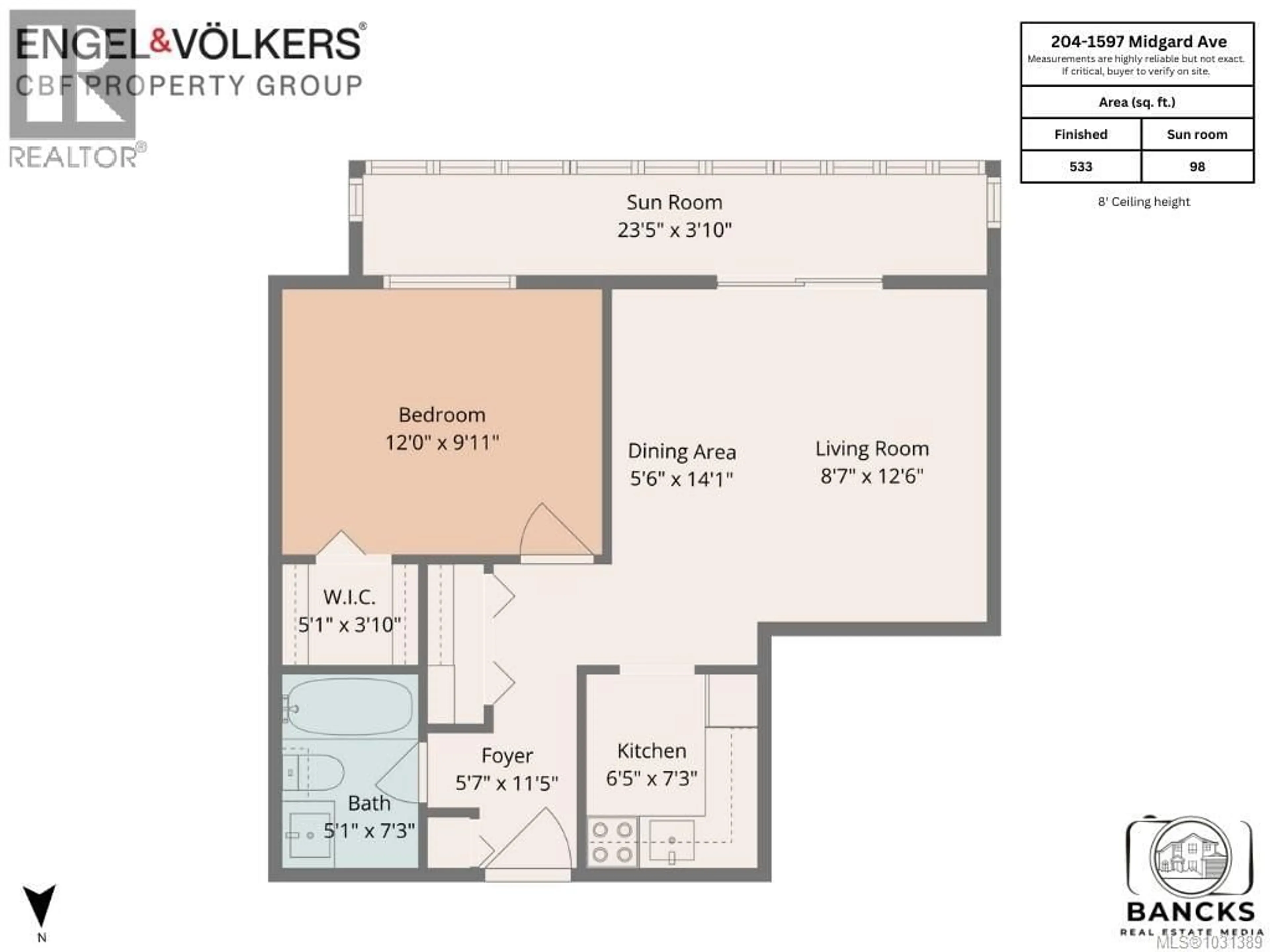 Floor plan for 204 - 1597 MIDGARD AVENUE, Saanich British Columbia V8P2Y2