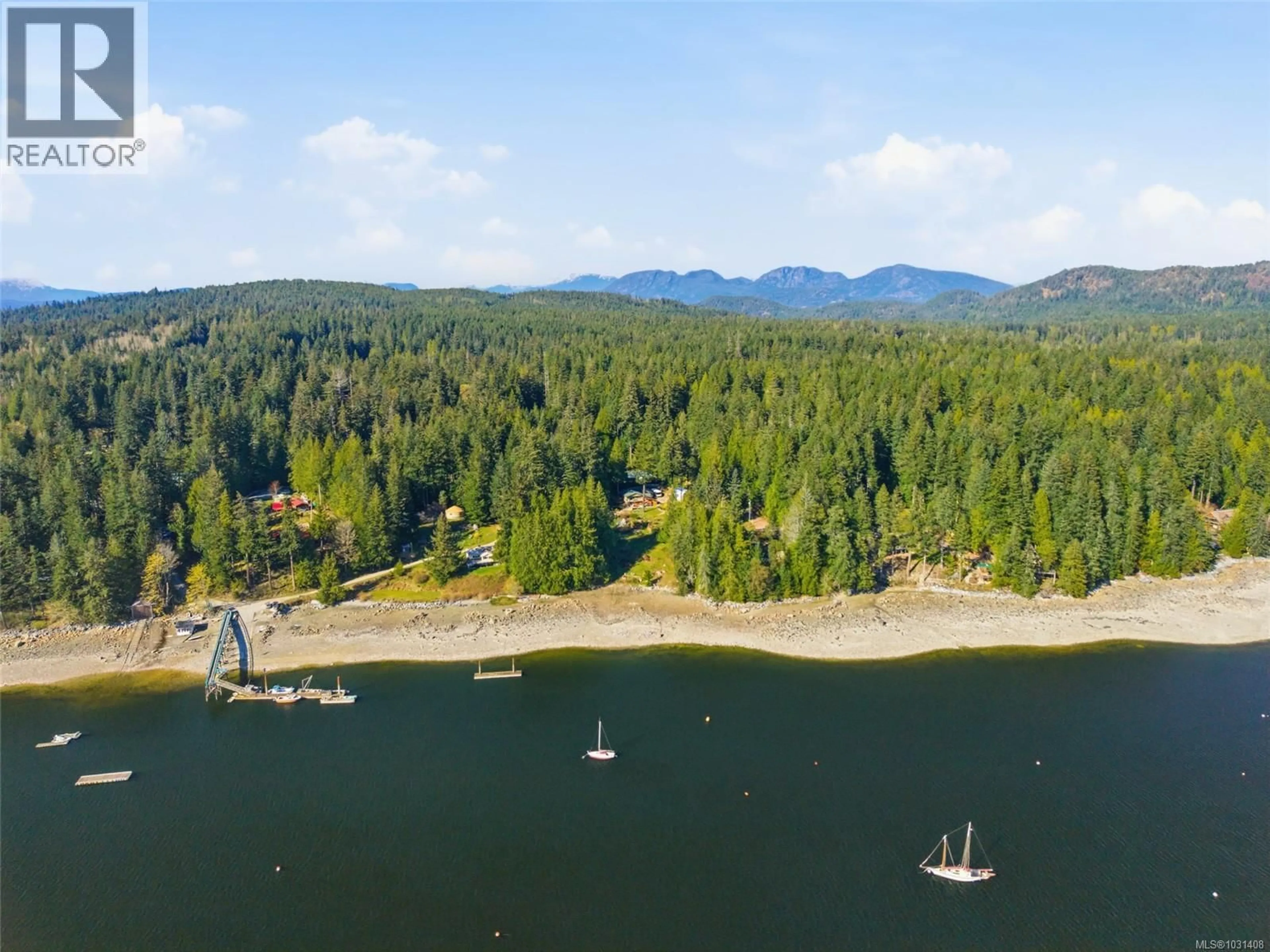 A pic from outside/outdoor area/front of a property/back of a property/a pic from drone, water/lake/river/ocean view for 1361 BODINGTON ROAD, Whaletown British Columbia V0P1Z0