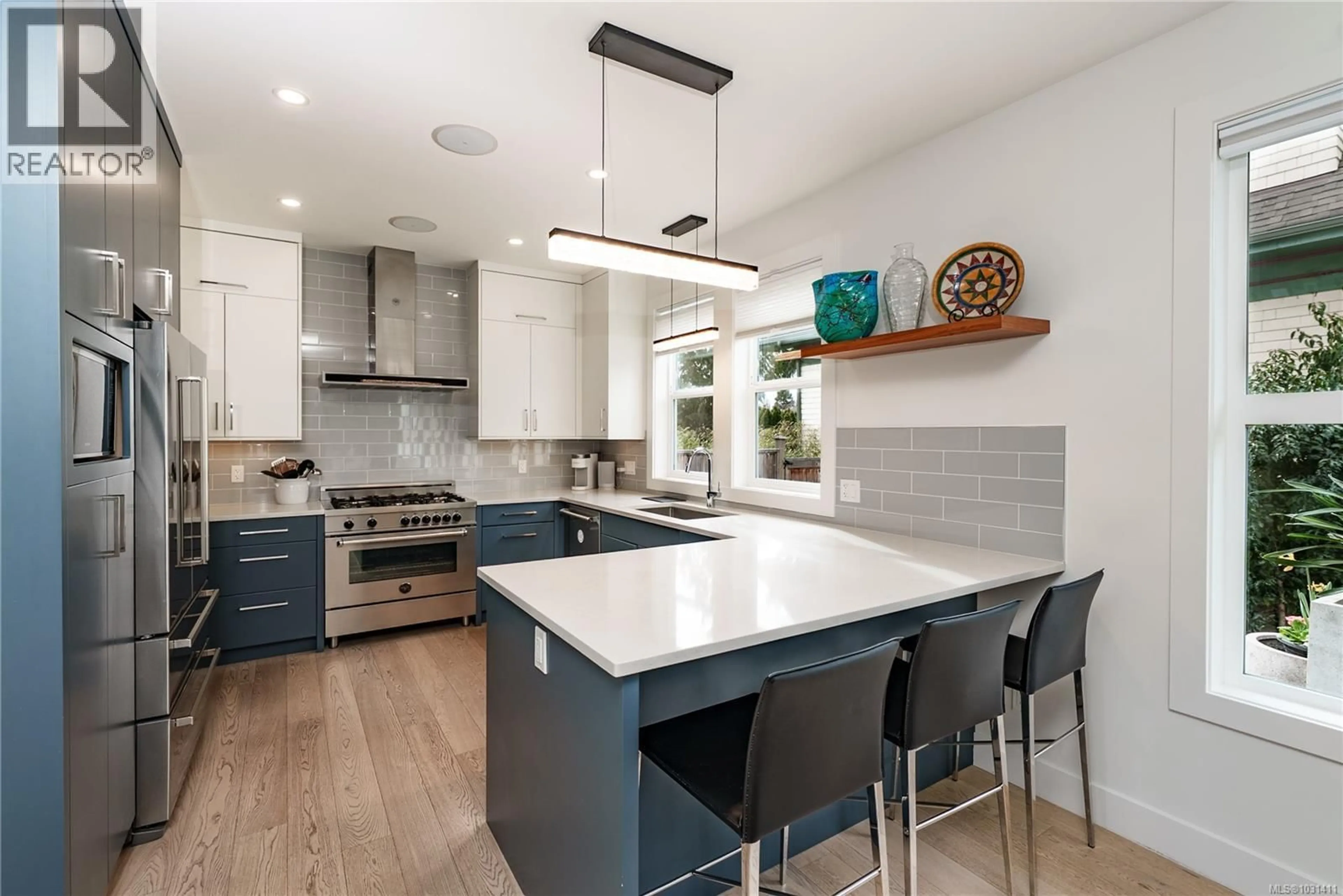Contemporary kitchen, ceramic/tile floor for 198 OLIVE STREET, Victoria British Columbia V8S3H3