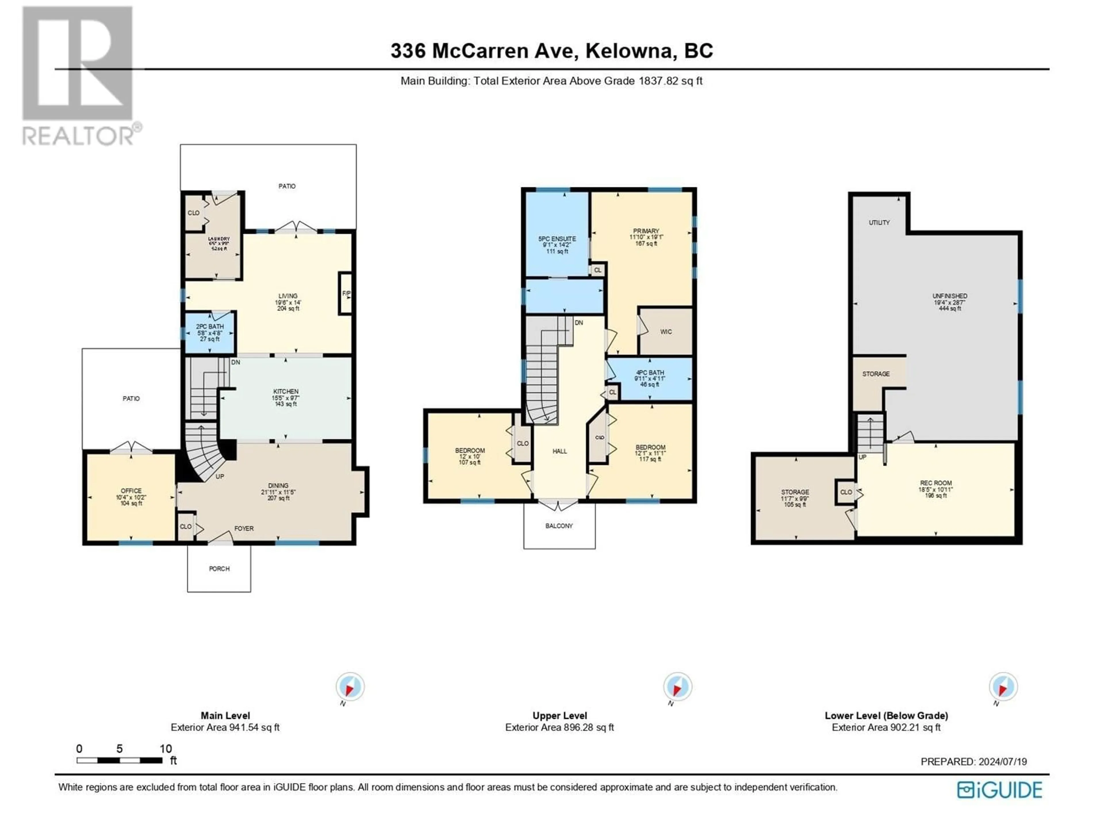 Floor plan for 336 McCarren Avenue, Kelowna British Columbia V1W5A6