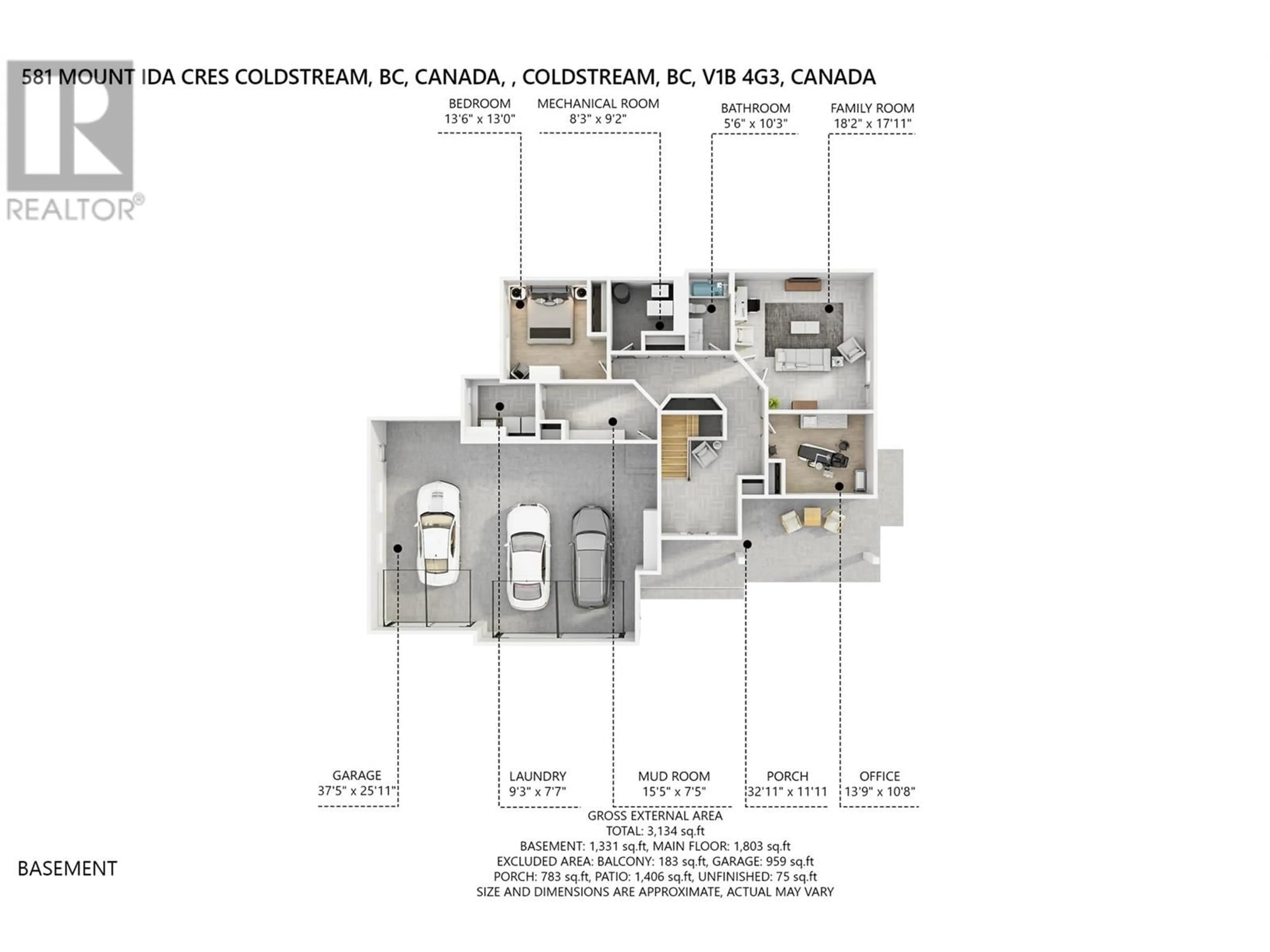 Floor plan for 581 Mt. Ida Crescent, Coldstream British Columbia V1B4G3