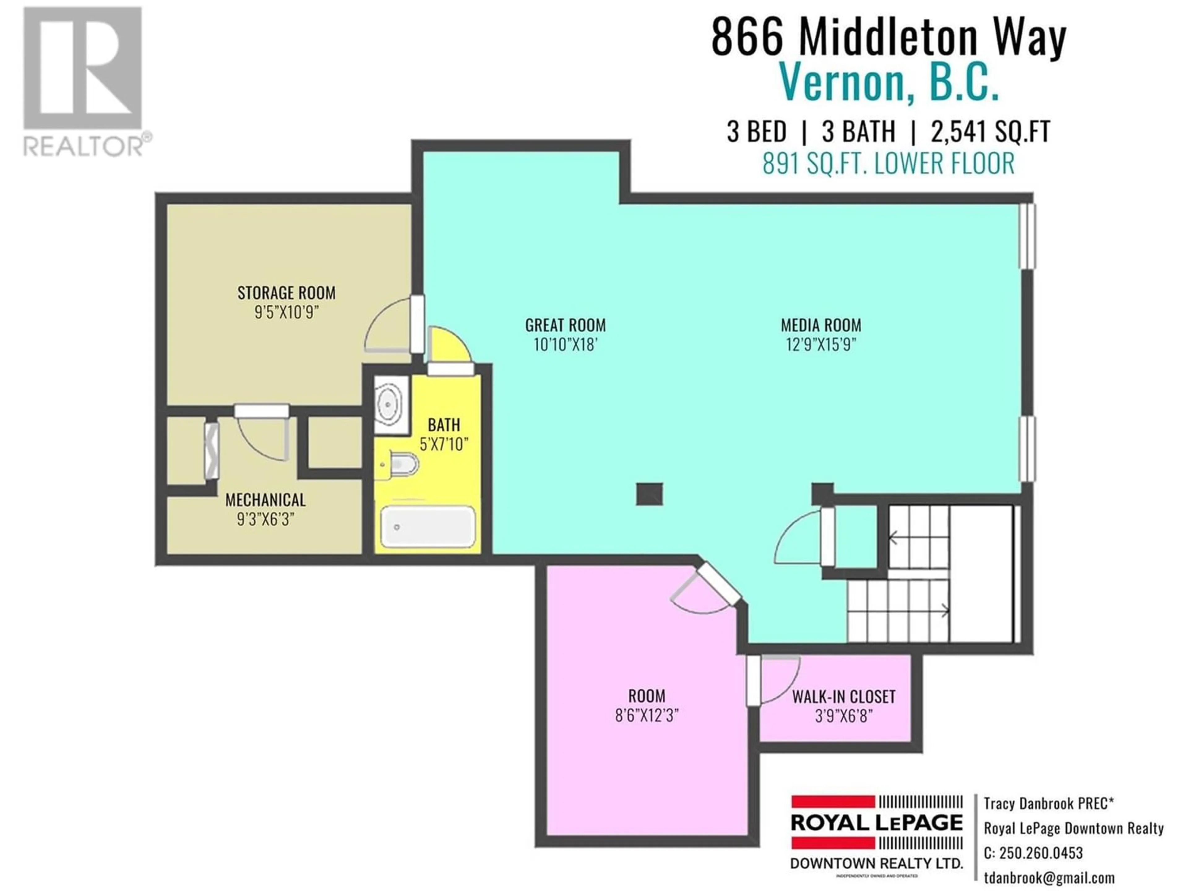 Floor plan for 866 Middleton Way, Vernon British Columbia V1B3V5