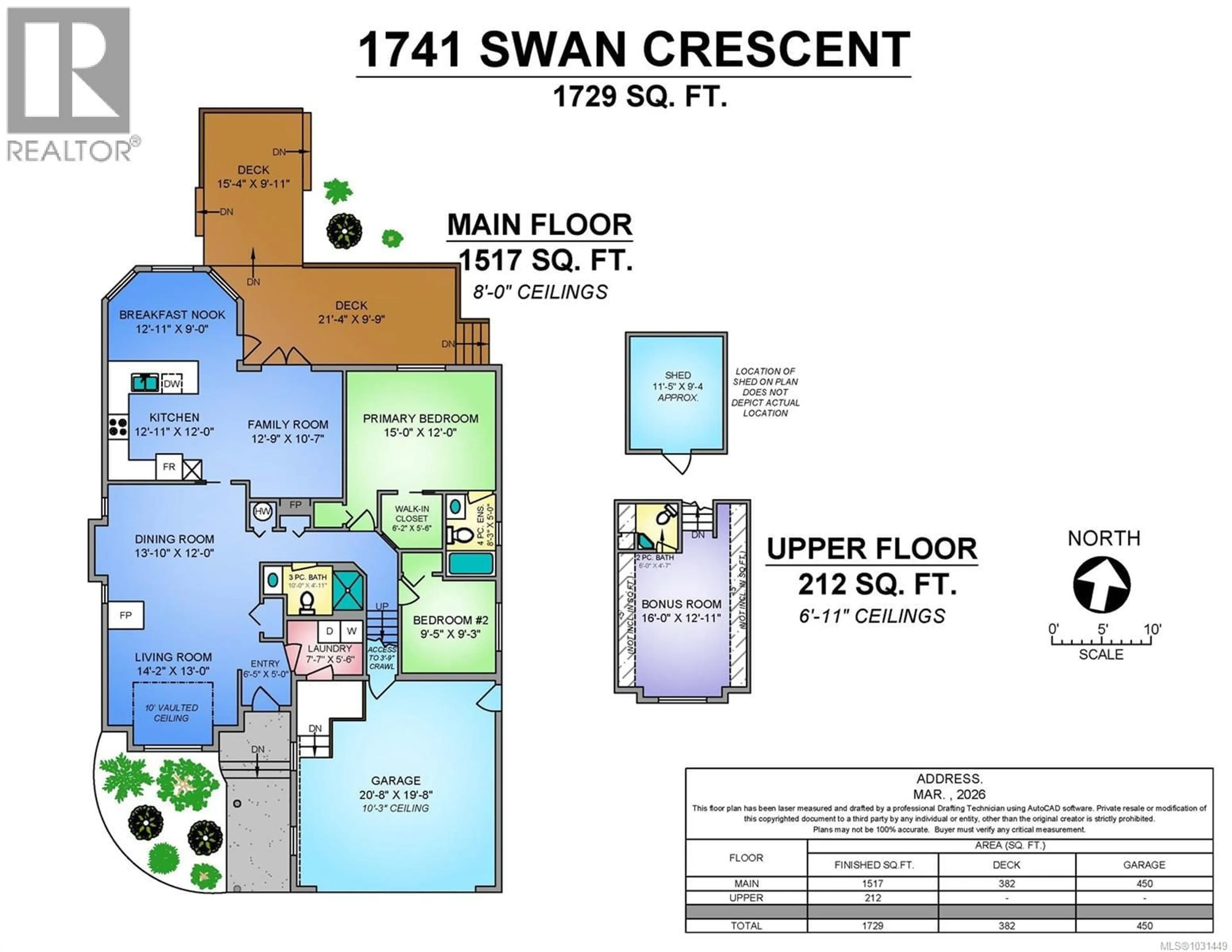 Floor plan for 1741 SWAN CRESCENT, Courtenay British Columbia V9N9A8