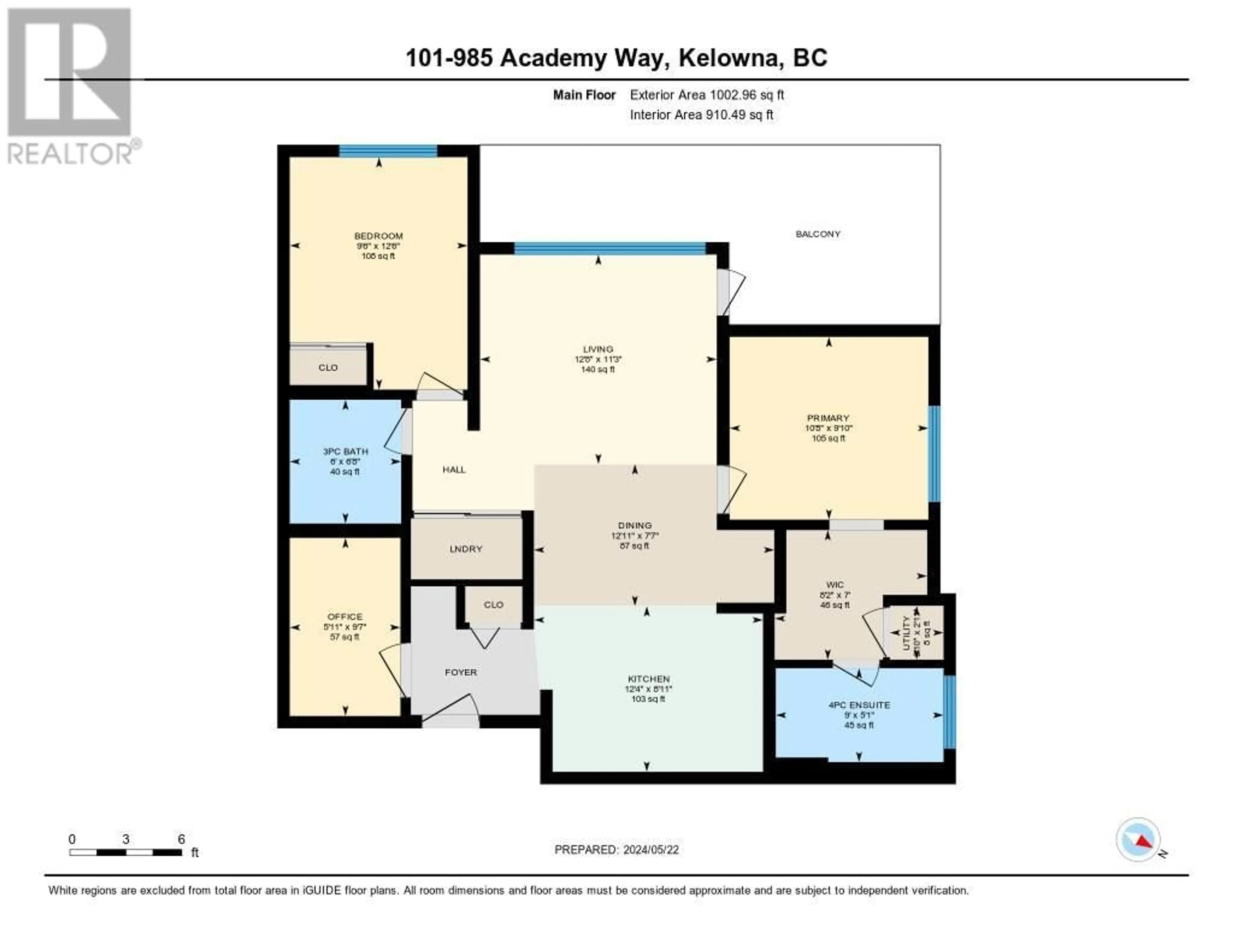 Floor plan for 101 - 985 ACADEMY WAY, Kelowna British Columbia V1V3C8