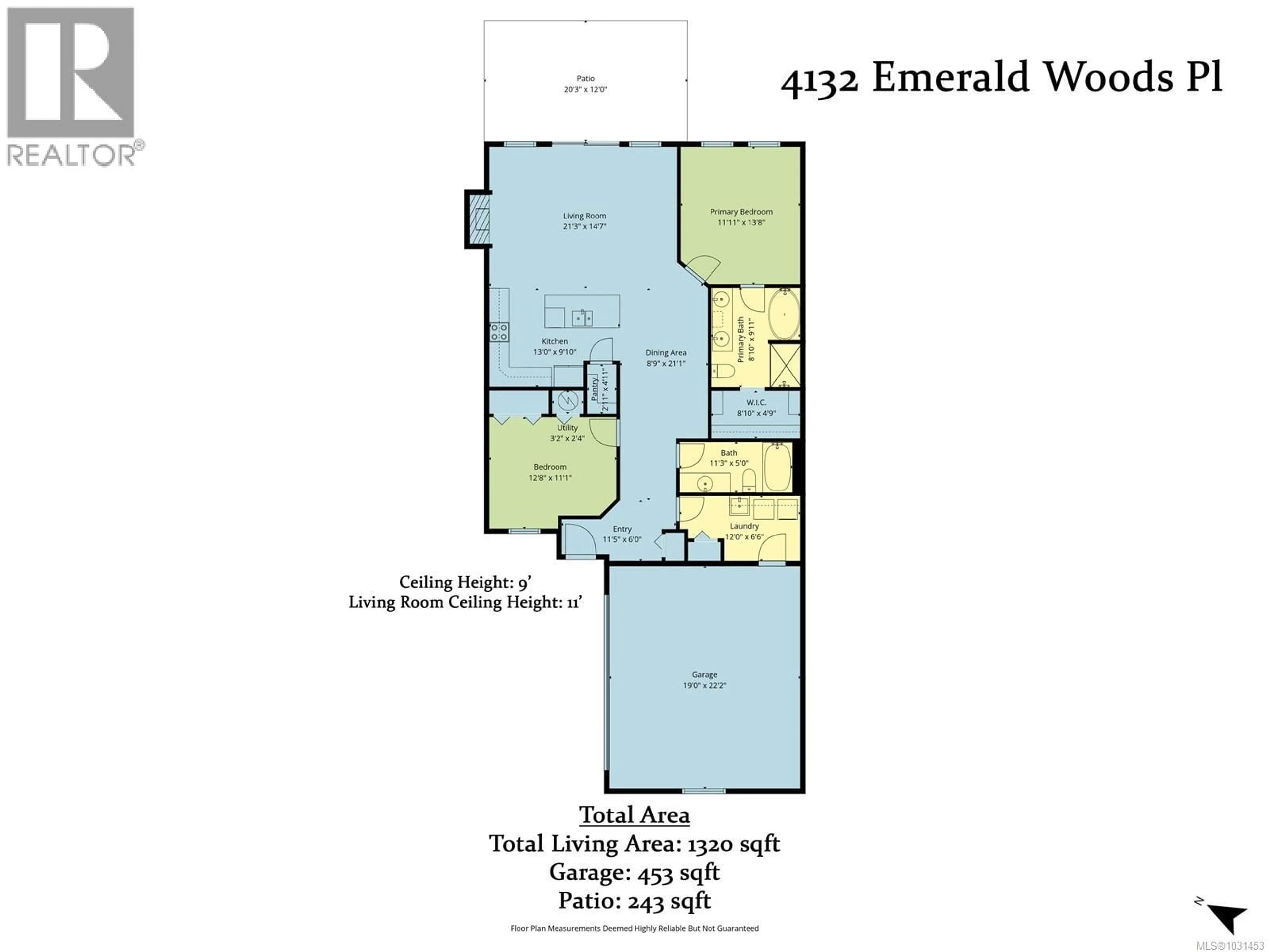 Floor plan for 4132 EMERALD WOODS PLACE, Nanaimo British Columbia V9T0K6