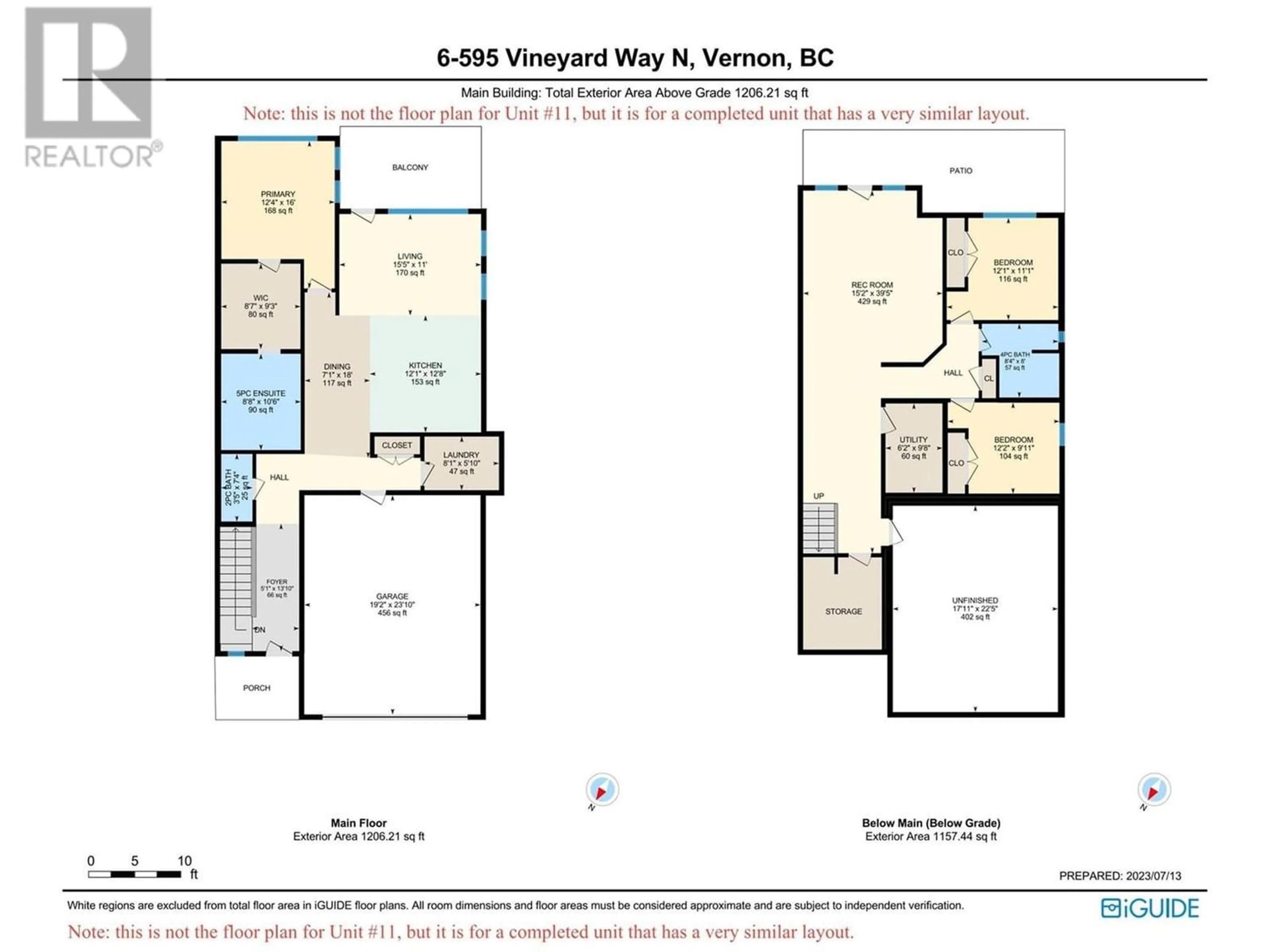 Floor plan for 595 Vineyard Way N Unit# 11, Vernon British Columbia V1H2M2