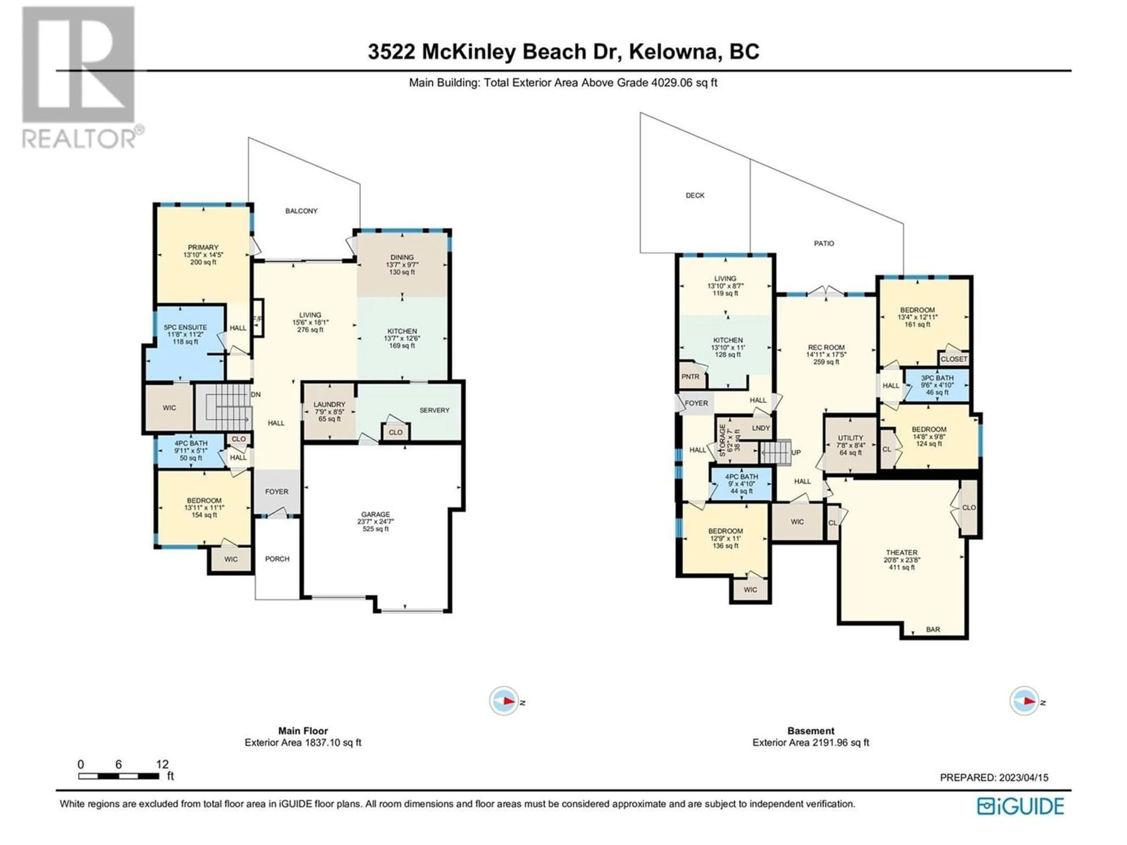 Floor plan for 3522 McKinley Beach Drive, Kelowna British Columbia V1V3G2