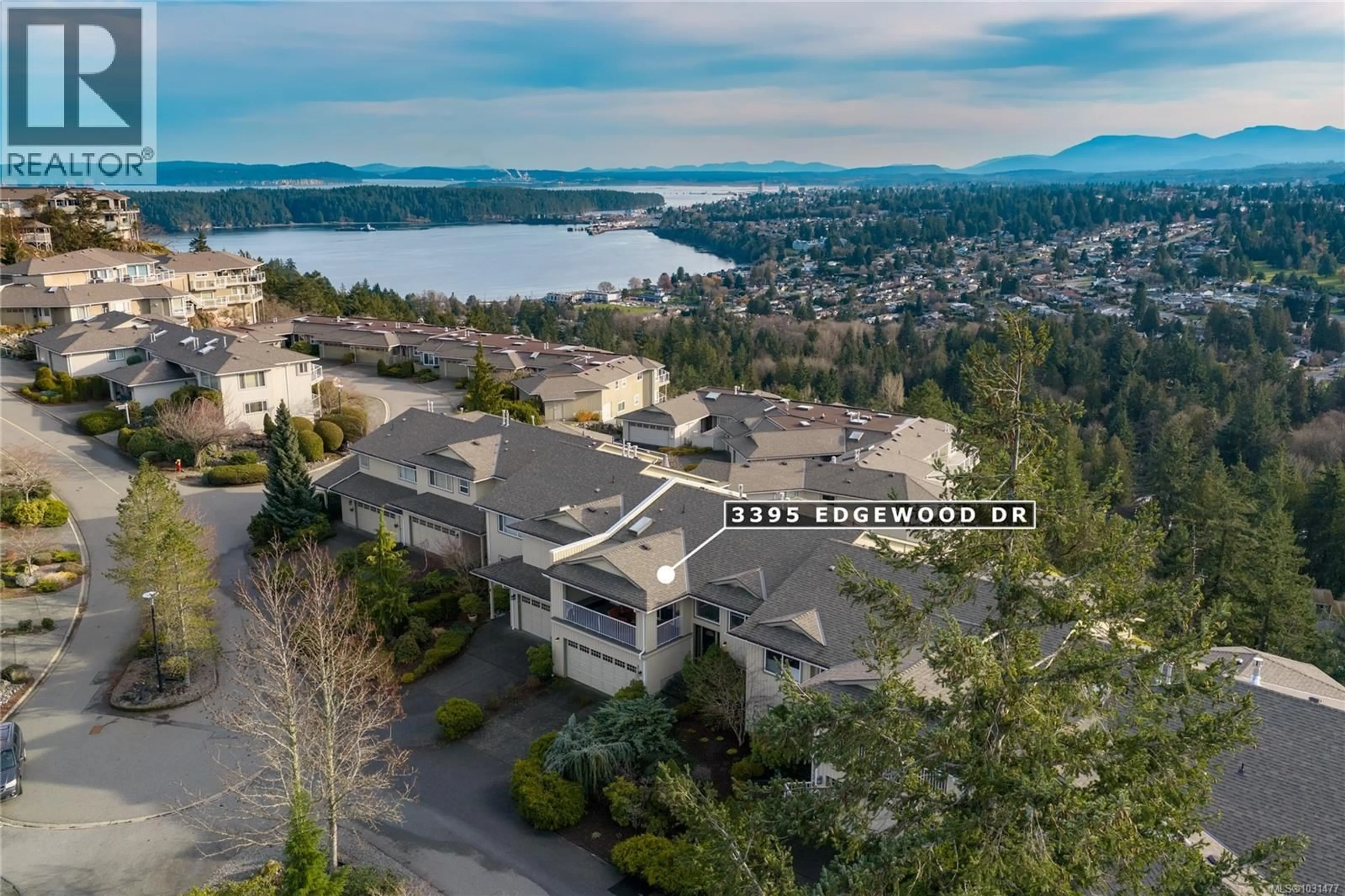 A pic from outside/outdoor area/front of a property/back of a property/a pic from drone, mountain view for 3395 EDGEWOOD DRIVE, Nanaimo British Columbia V9T5V2