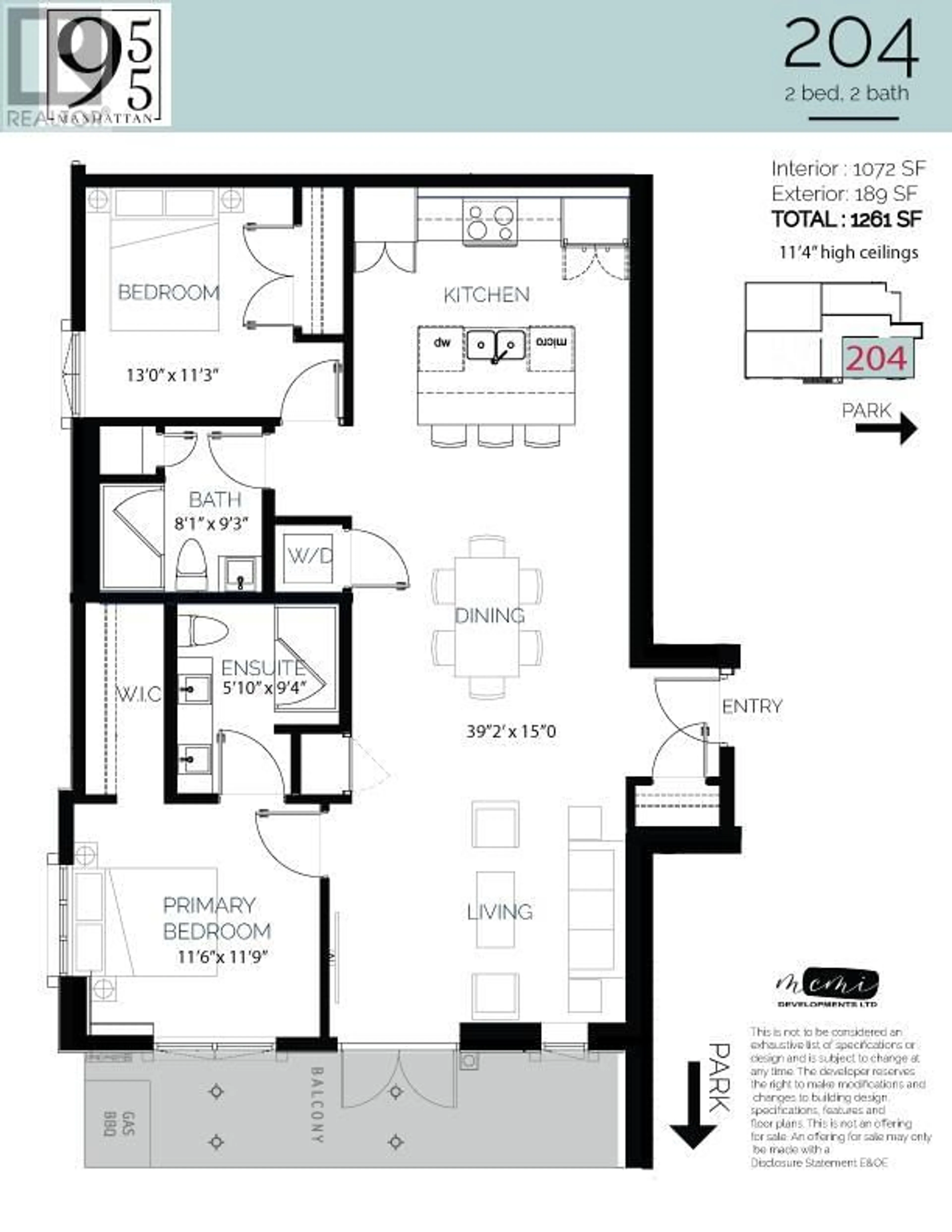 Floor plan for 955 Manhattan Drive Unit# 204 Lot# propo, Kelowna British Columbia V1Y1H7