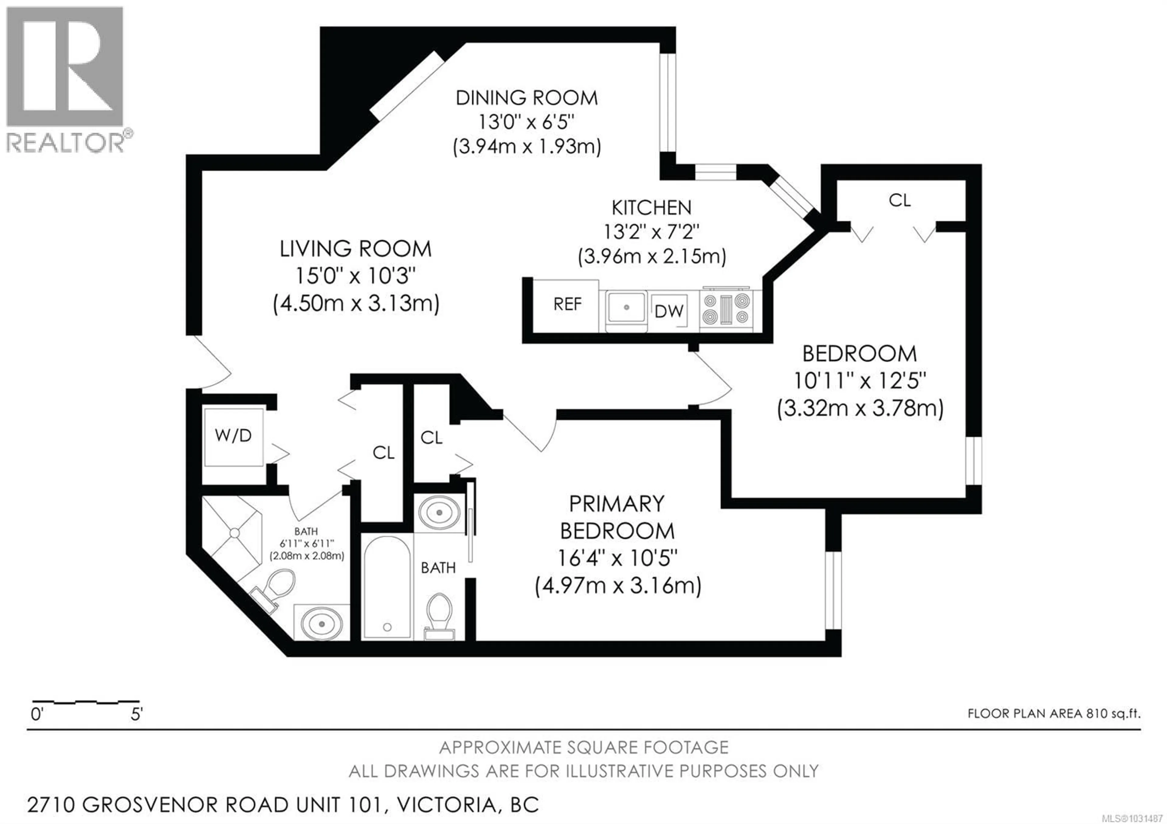 Floor plan for 101 - 2710 GROSVENOR ROAD, Victoria British Columbia V8T3M9